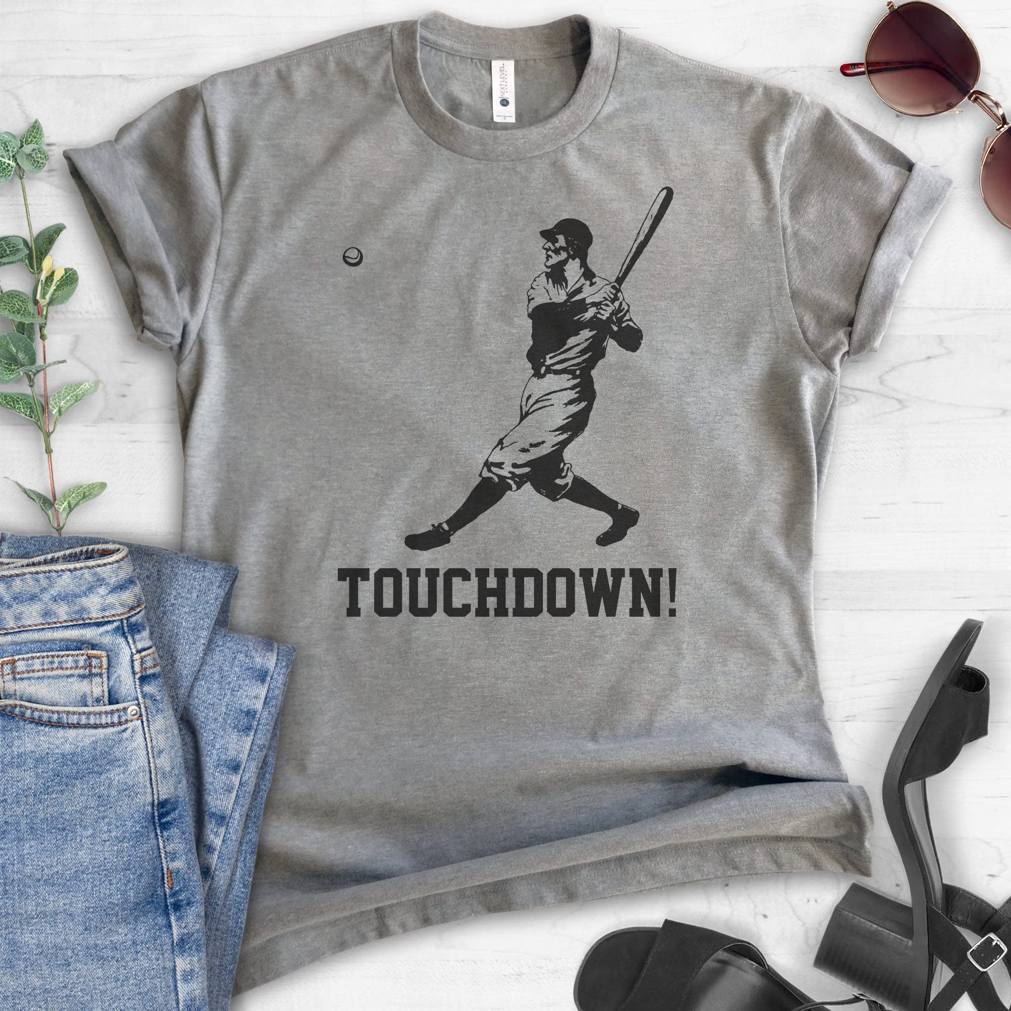 Funny Touchdown Shirt - Unisex Baseball & Football T-Shirt for Men & Women | Ironic Sports Fan Gift for Game Day & Tailgating