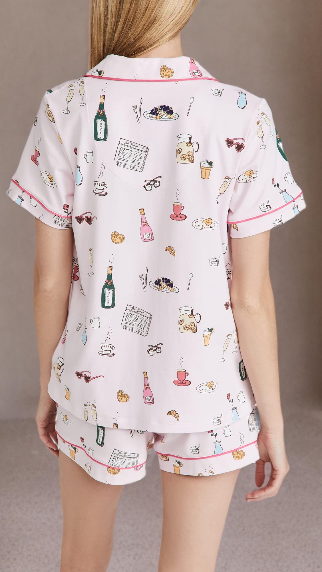 BedHead Pajamas Women's Let's Do Brunch Shorty PJ Set - Soft Cotton Sleepwear for Women, Cute Breakfast Pajama Set - Perfect for Lounging, Sleepovers & Morning Coffee