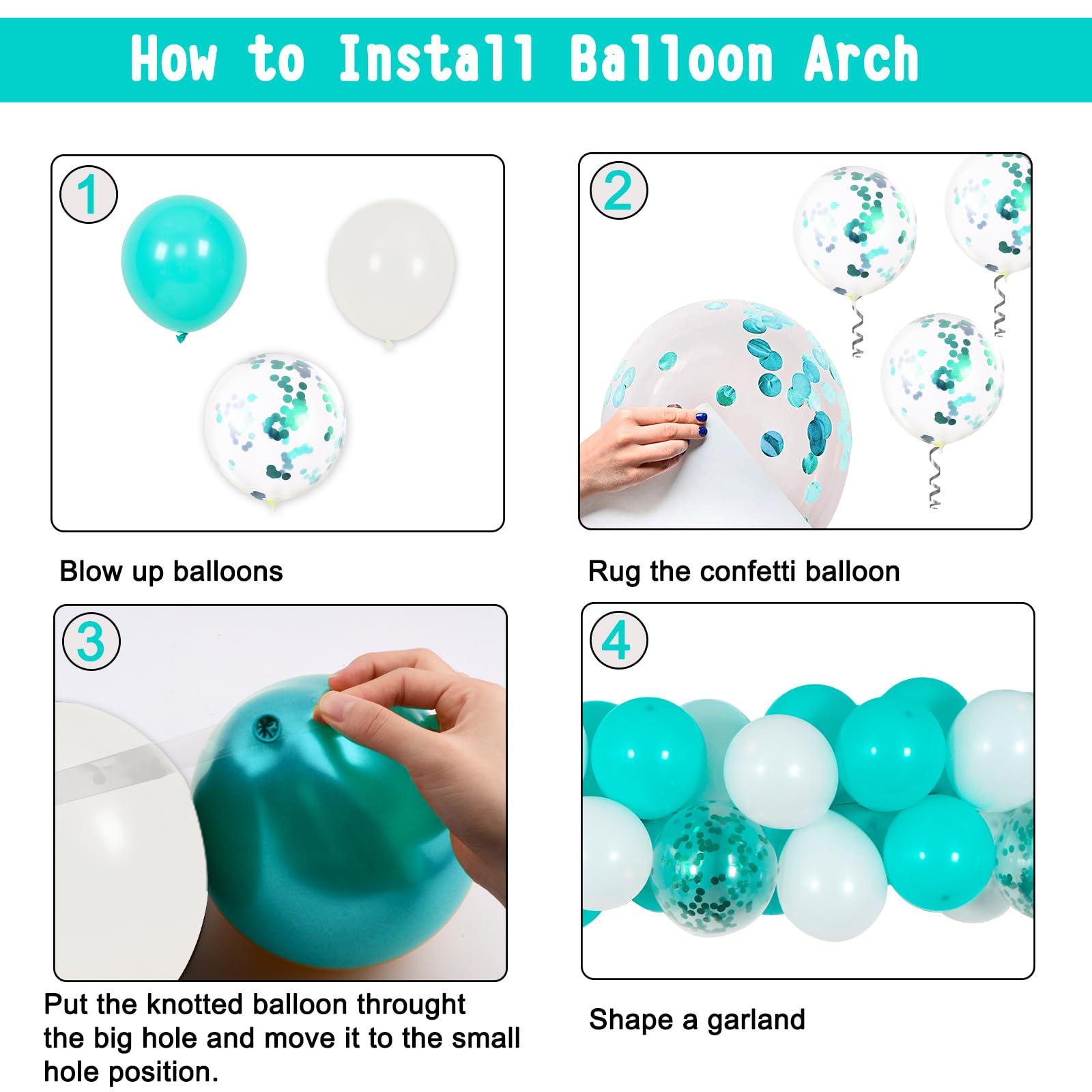 Teal Birthday Party Decorations for Girls & Women - Balloons, Curtains, Tablecloth, Swirl Pendants & Banner - Perfect for Birthday Celebrations, Baby Showers & Special Events