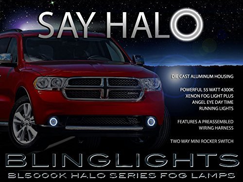2011-2012-2013 Dodge Durango LED Angel Eye Fog Lights Kit - Halo DRL Daytime Running Lights with White/Amber Color Options - Perfect for Night Driving & Off-Road Adventures
