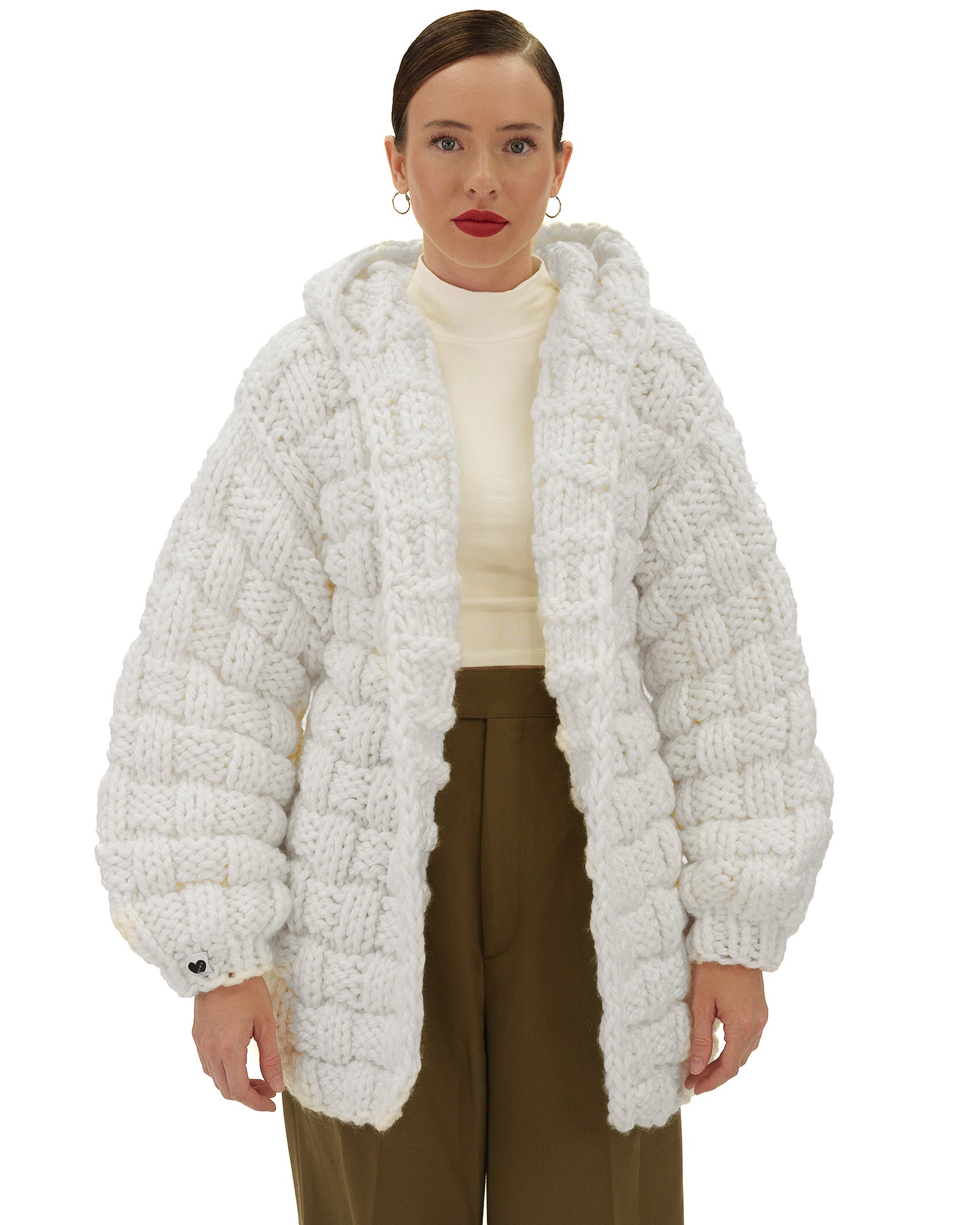 Women's Straw Hooded Cardigan - Lightweight Knit Sweater for Fall & Winter | Cozy Oversized Pullover for Casual Wear, Lounge & Travel