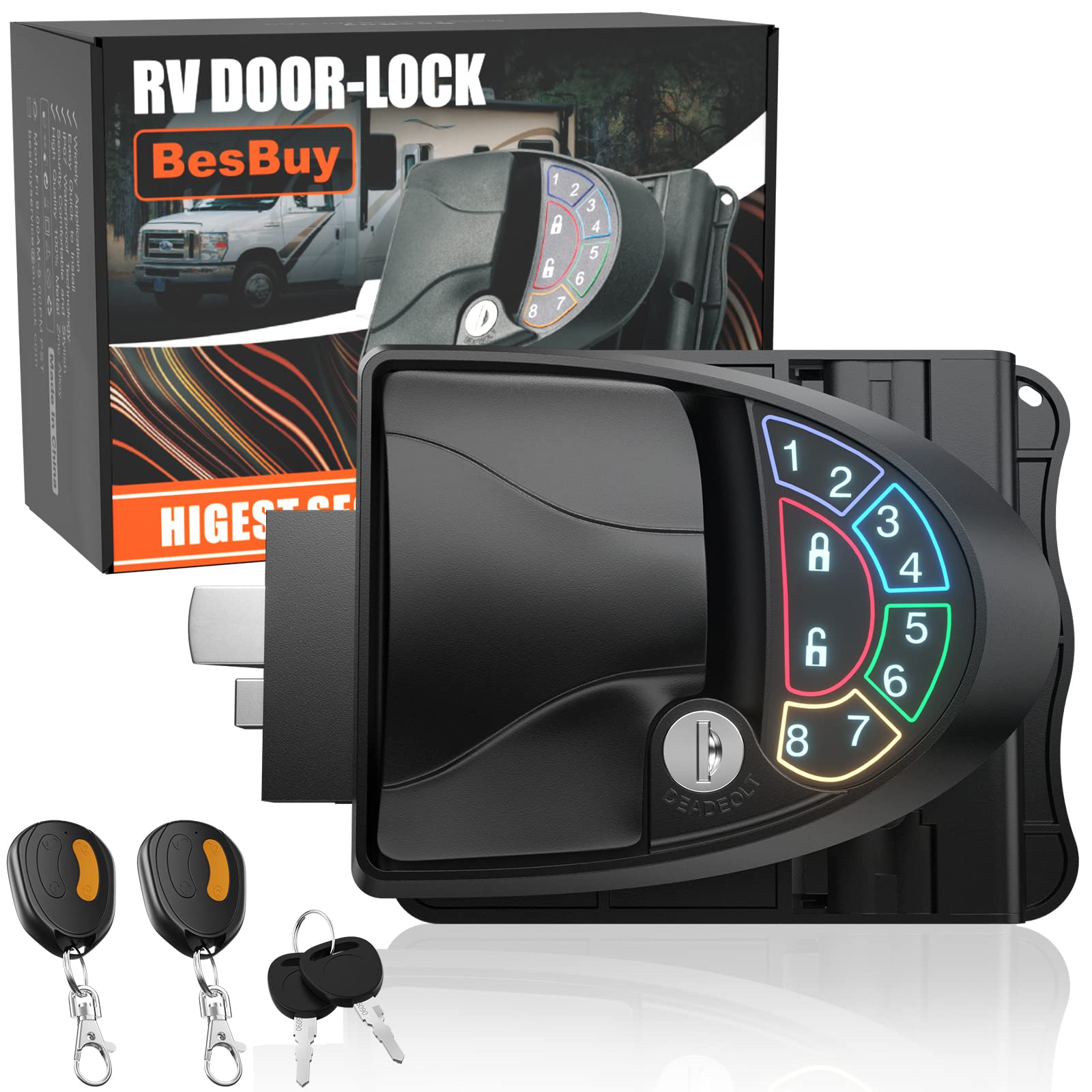 Best RV Keyless Entry Door Lock - Full Metal RV Door Latch for Travel Trailers & Campers (Fits 2.75