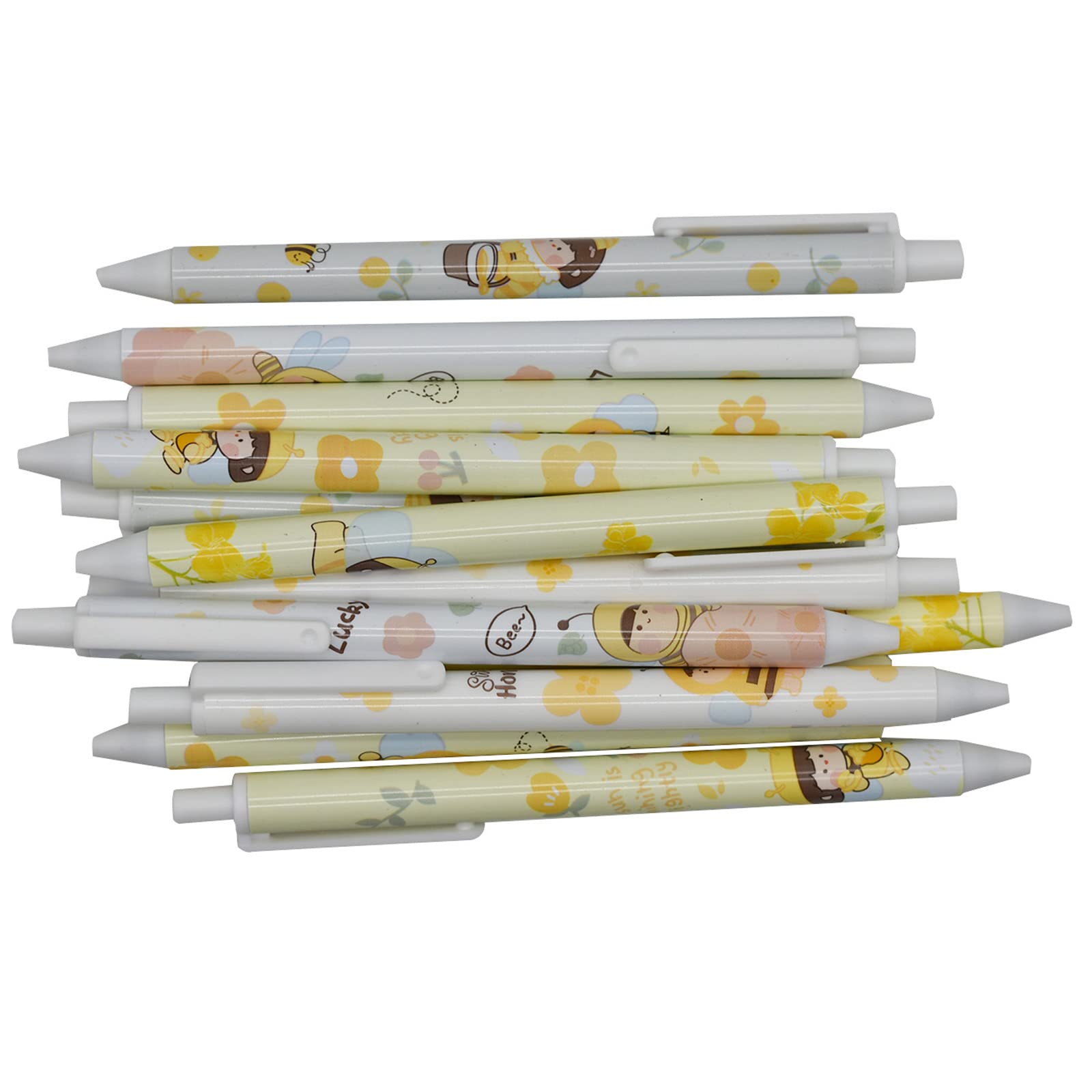 12 PCS Cartoon Bees Gel Pens - Cute Animal Retractable Ballpoint Pens with Black Ink for School, Office & Party Supplies - Perfect for Note Taking, Gift Giving & Creative Writing