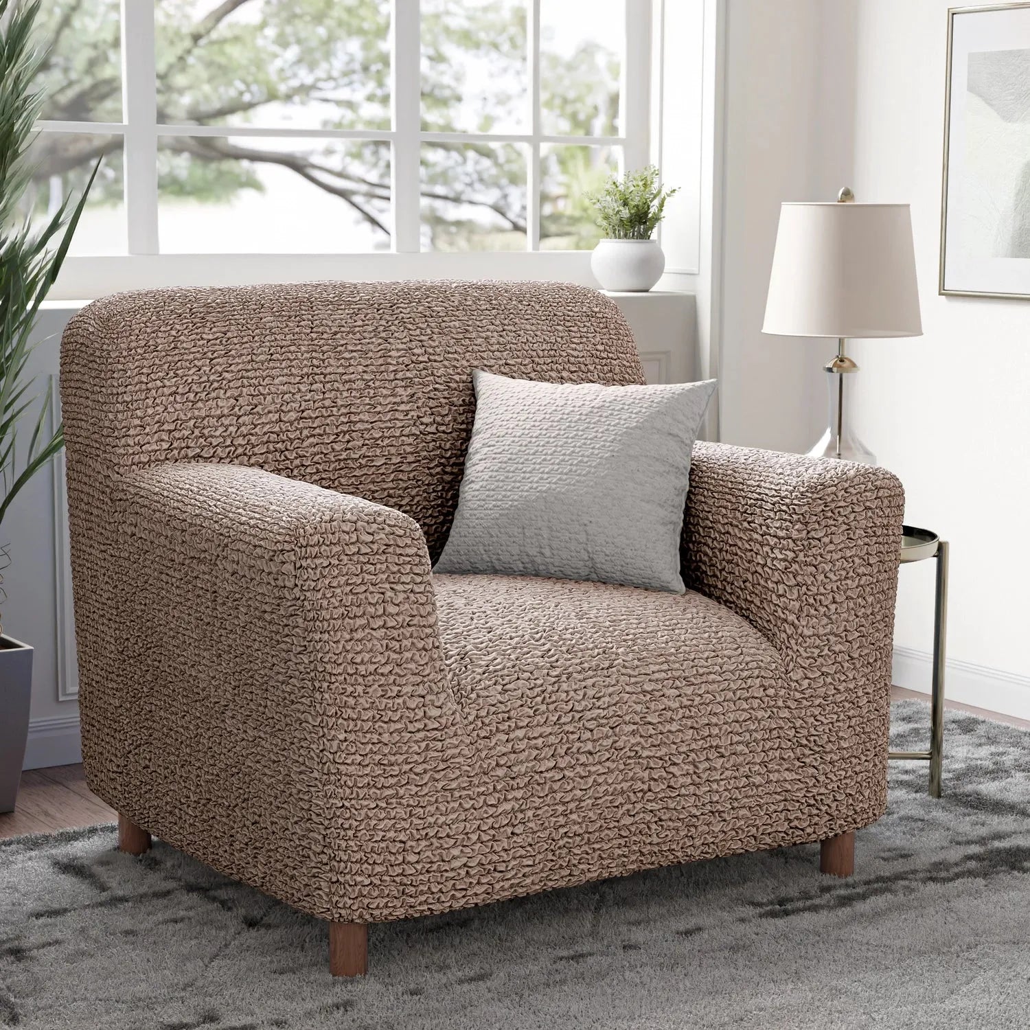 Microfiber Armchair Slipcover - Stretchable Furniture Protector for Living Room, Bedroom & Office - Easy Washable Sofa Cover for Pets & Kids
