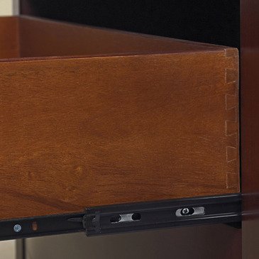Modus Furniture Solid Wood Nightstand with 3 Drawers - Brighton Collection in Cinnamon Finish | Bedroom Side Table for Storage and Decor