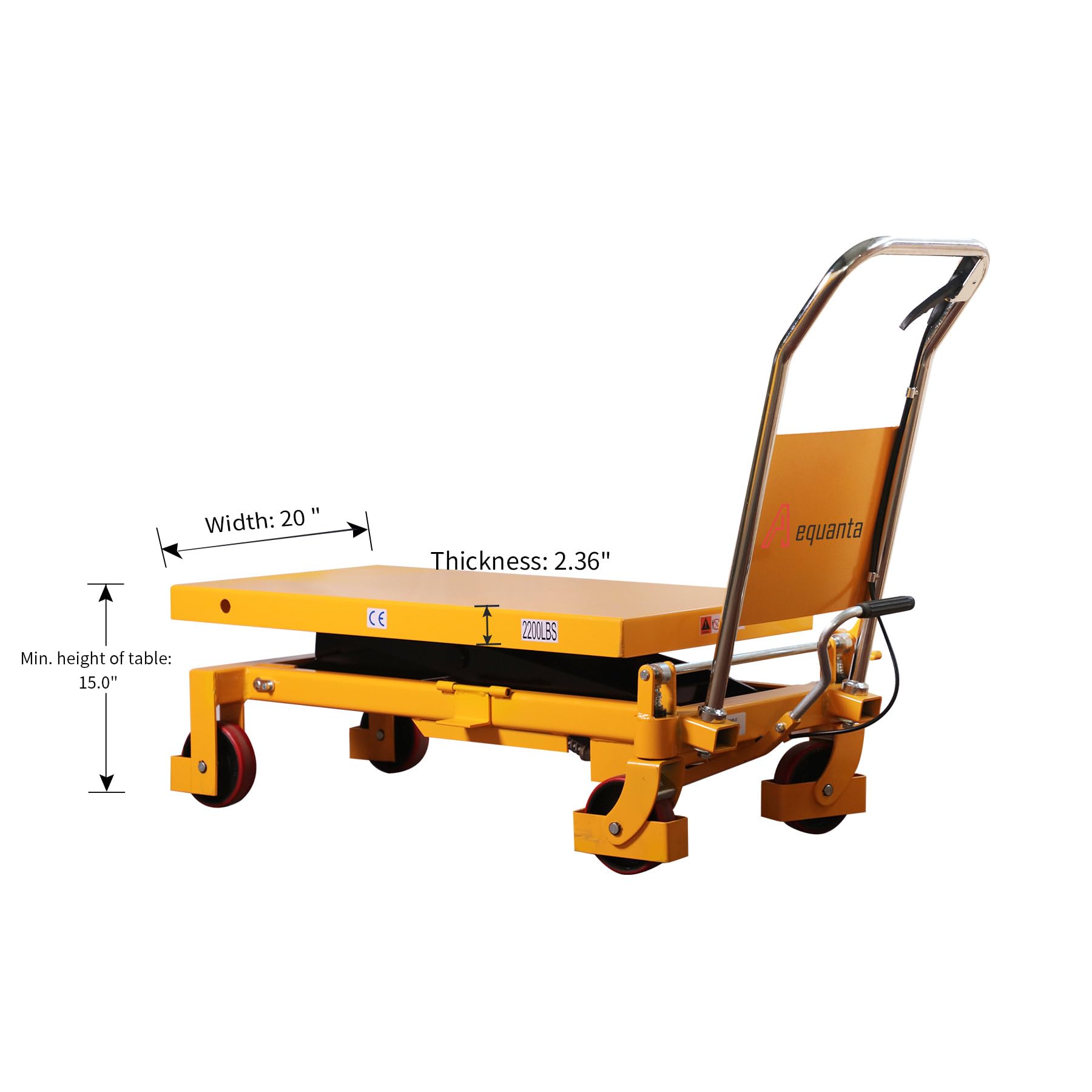 Hydraulic Lift Table Cart 2200lbs Capacity - 39.4