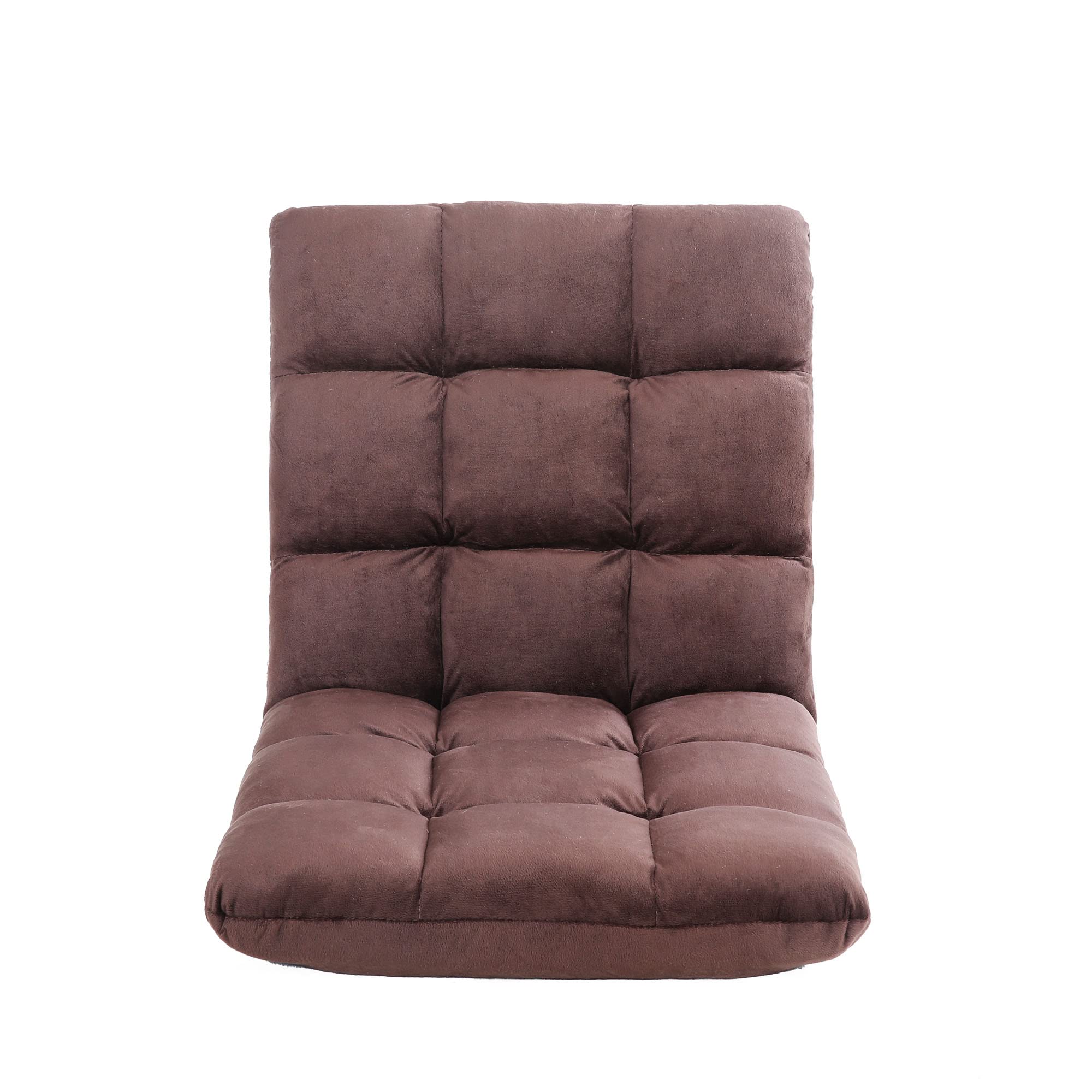 42-Position Adjustable Backrest Floor Sofa Chair - Ergonomic Lounge Chair with Padded Backrest - Foldable Lazy Chair for Meditation, Reading & Gaming - Perfect for Living Room, Bedroom & Home Theater (Brown)