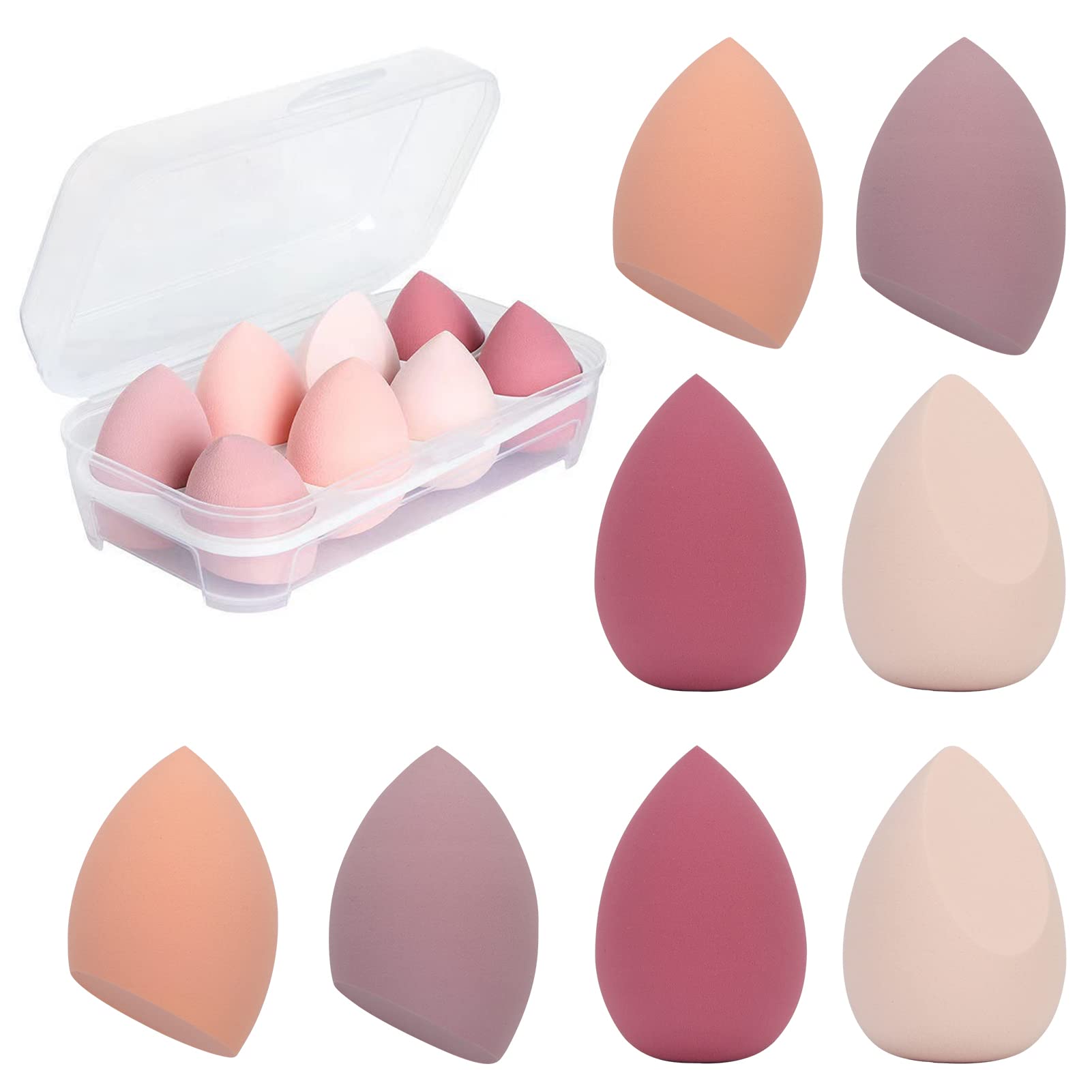 GoodSing 8PCS Premium Makeup Sponge Set - Beauty Blender for Foundation, Concealer & Eyeshadow - Dry & Wet Use Cosmetic Sponges - Perfect for Professional Makeup Artists & Home Beauty Routines (Pack of 1)