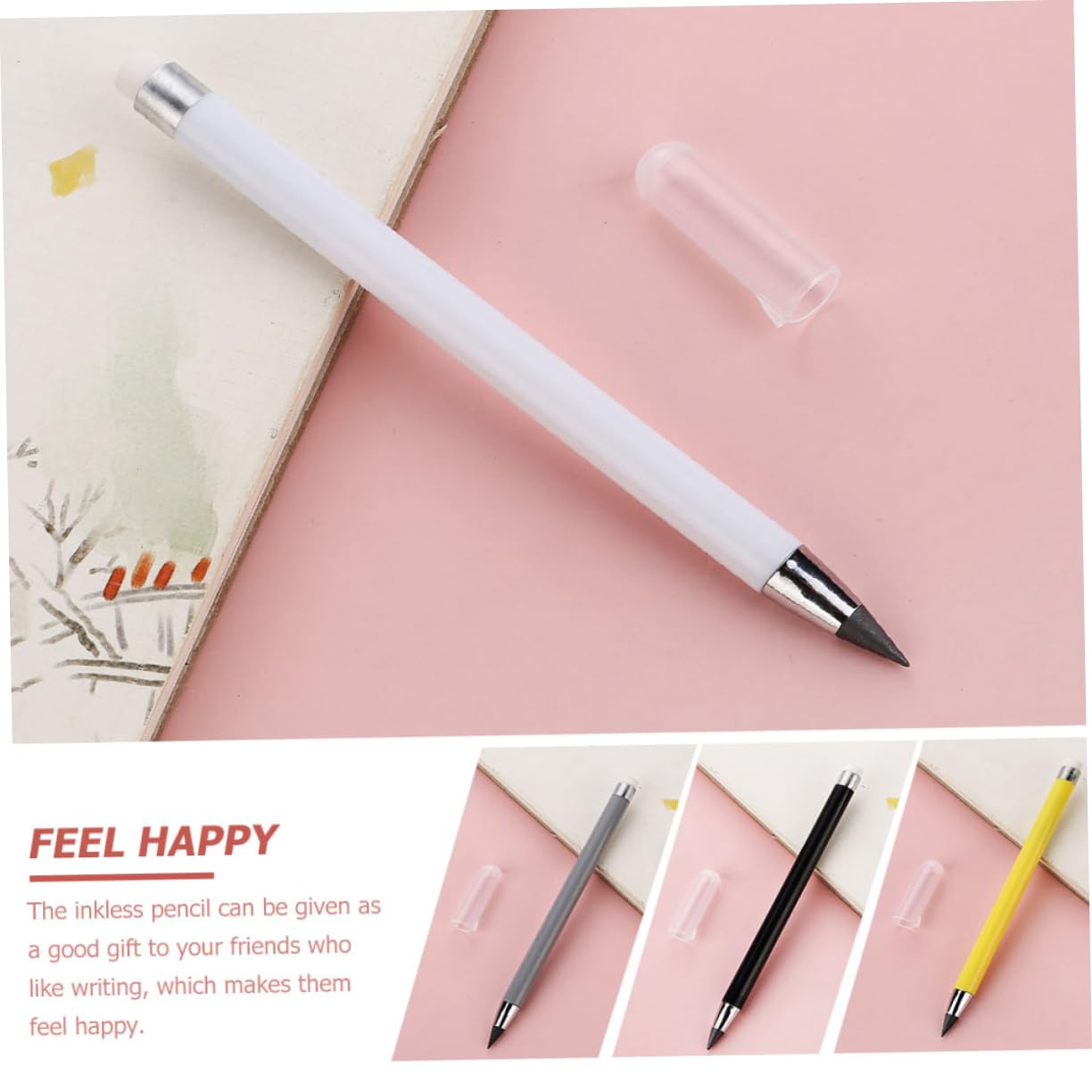 NUOBESTY 12-Piece No-Sharpening Pencil Kit - Pre-Sharpened Erasable Colored Drawing Pencils for Kids, Students & Artists | Perfect for School, Office & Sketching