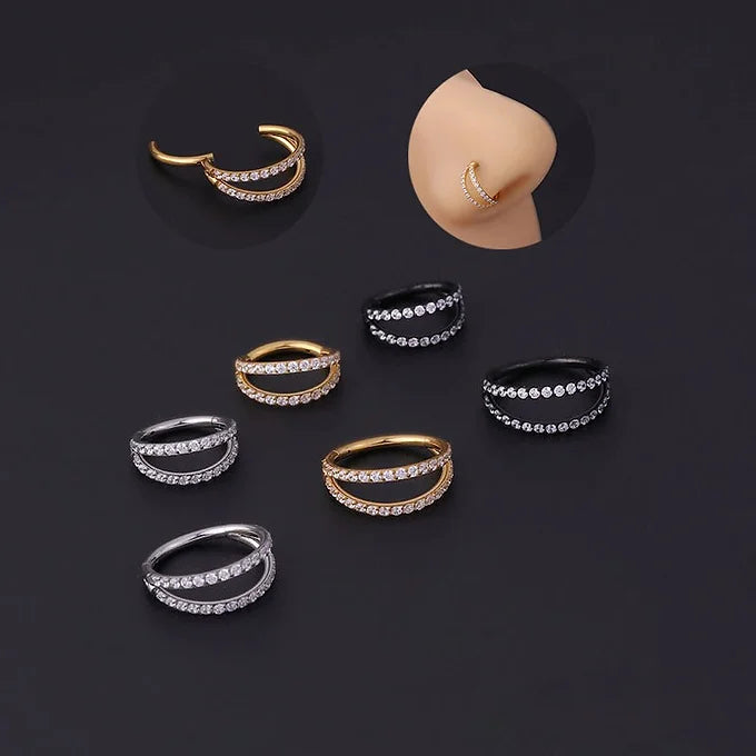 16G CZ Eternity Nose Ring Hoop - Seamless Clicker Nose Stud for Women | Hypoallergenic Surgical Steel Nose Jewelry | Perfect for Everyday Wear, Parties & Special Occasions