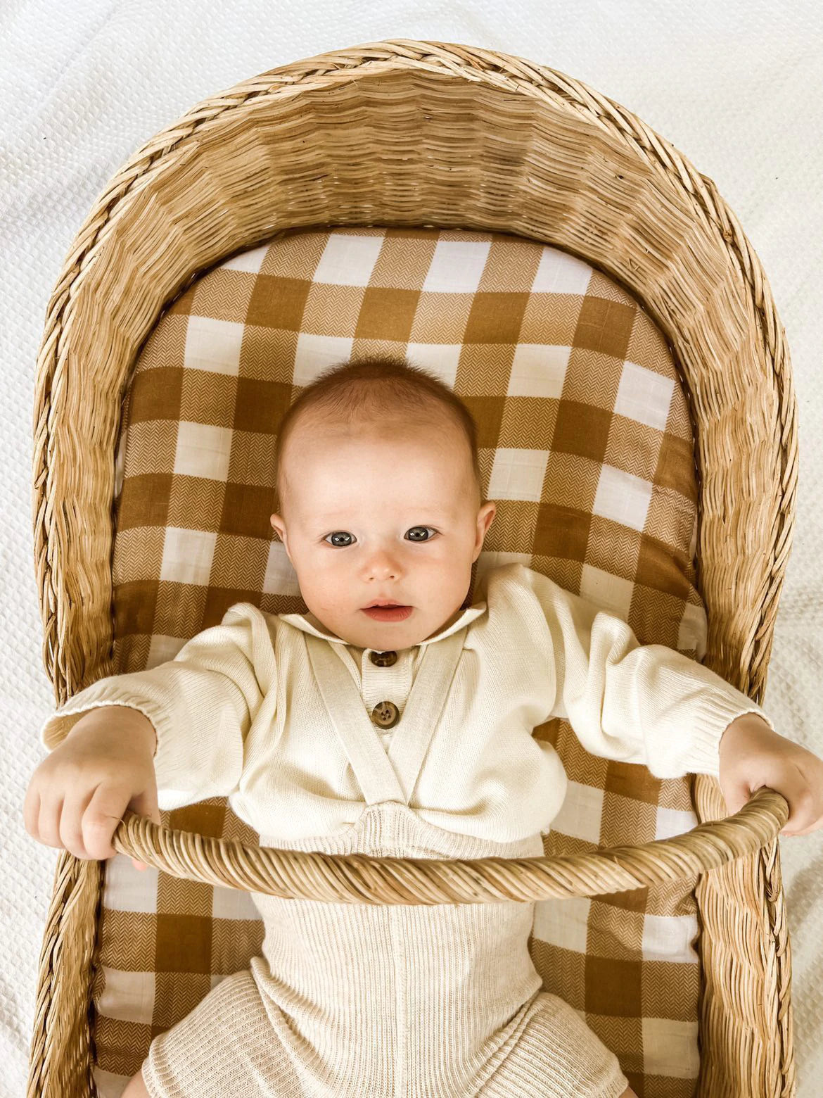 Organic Muslin Bassinet Sheet for Baby Crib - Soft, Breathable & Hypoallergenic - Perfect for Nursery, Travel & Co-Sleeping - Lancaster Pop Ya Tot