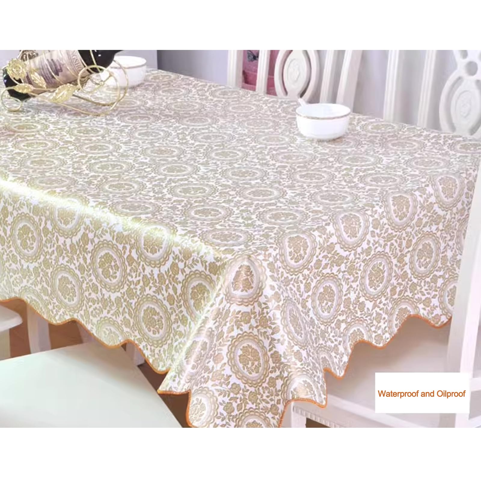 PVC Waterproof Tablecloth - Rectangle Printed Oil & Heat Resistant Table Cover - Wipeable Durable Tablecloth for Coffee & Dining Tables 106x152cm (42x60in) - Perfect for Home, Restaurants & Outdoor Use
