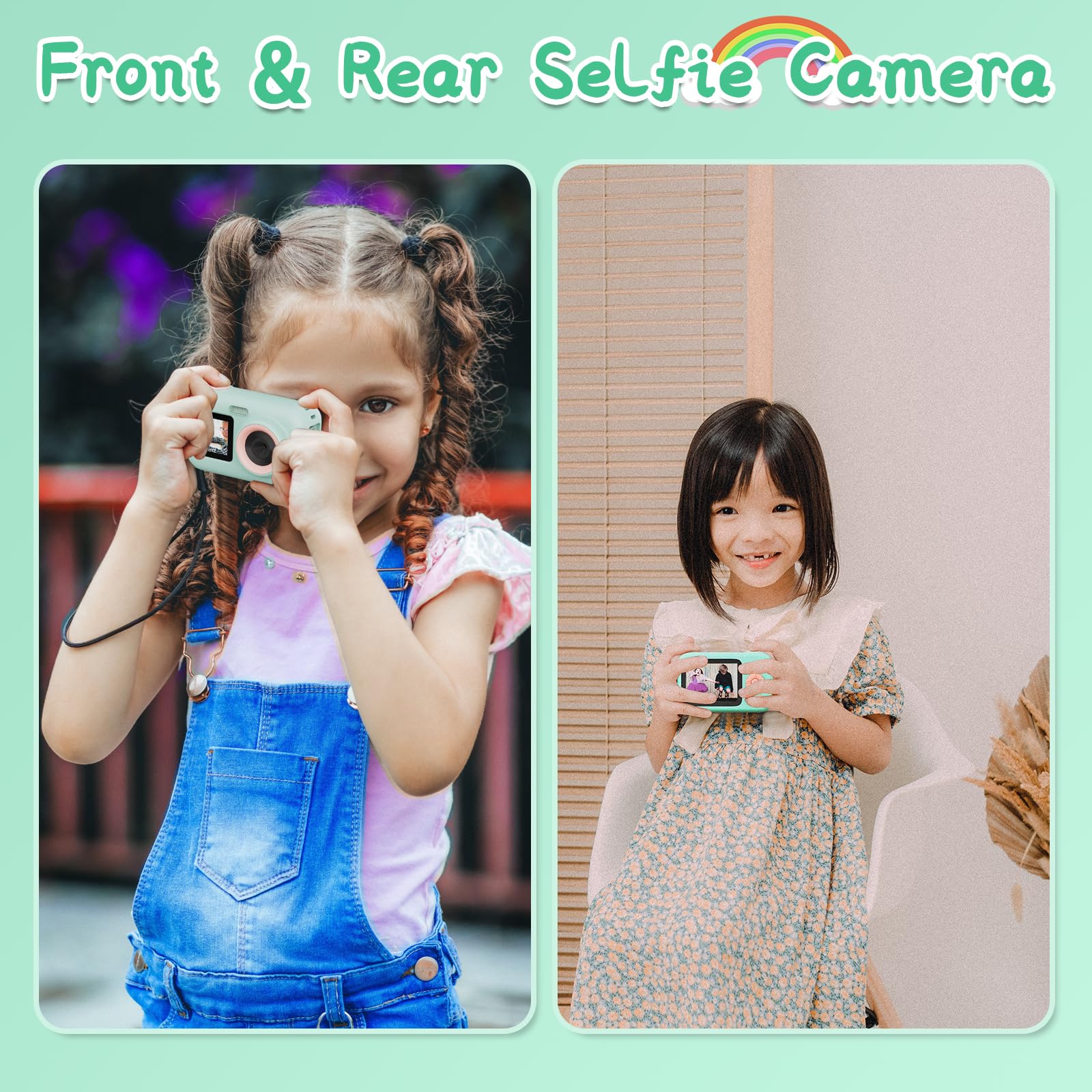 SJCAM Kids Camera with Dual Screen - 1080P HD 44MP Digital Video Camera for Children Ages 3-10, Perfect Christmas & Birthday Gift for Boys & Girls - Portable Toy Camera for Toddlers (Great for Travel, Parties & Outdoor Adventures)