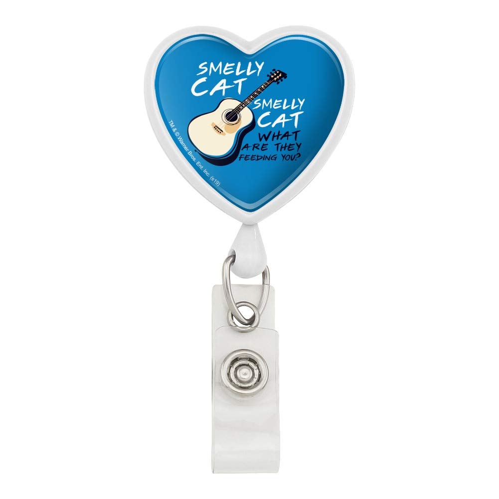 Friends TV Show Smelly Cat Song Heart Lanyard - Retractable Reel Badge ID Card Holder for Work, School & Events | Officially Licensed Merchandise