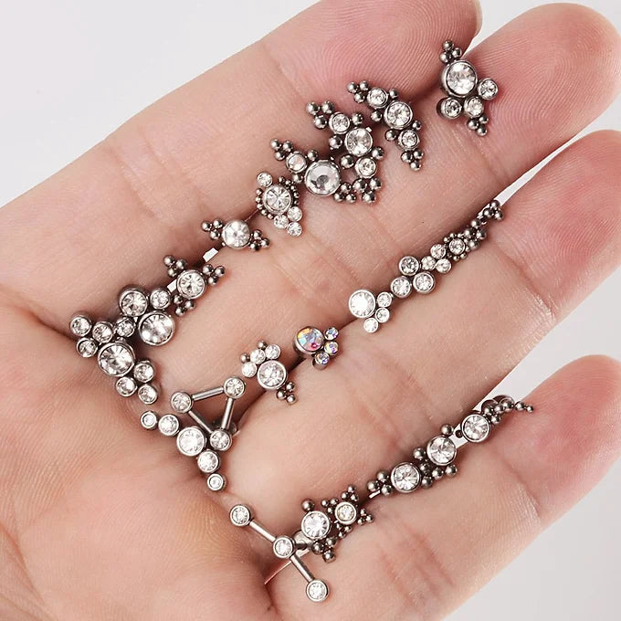 16G Titanium Flat Back Lip Studs for Piercing | DL045 | Hypoallergenic Body Jewelry for Sensitive Skin | Perfect for Everyday Wear and Special Occasions