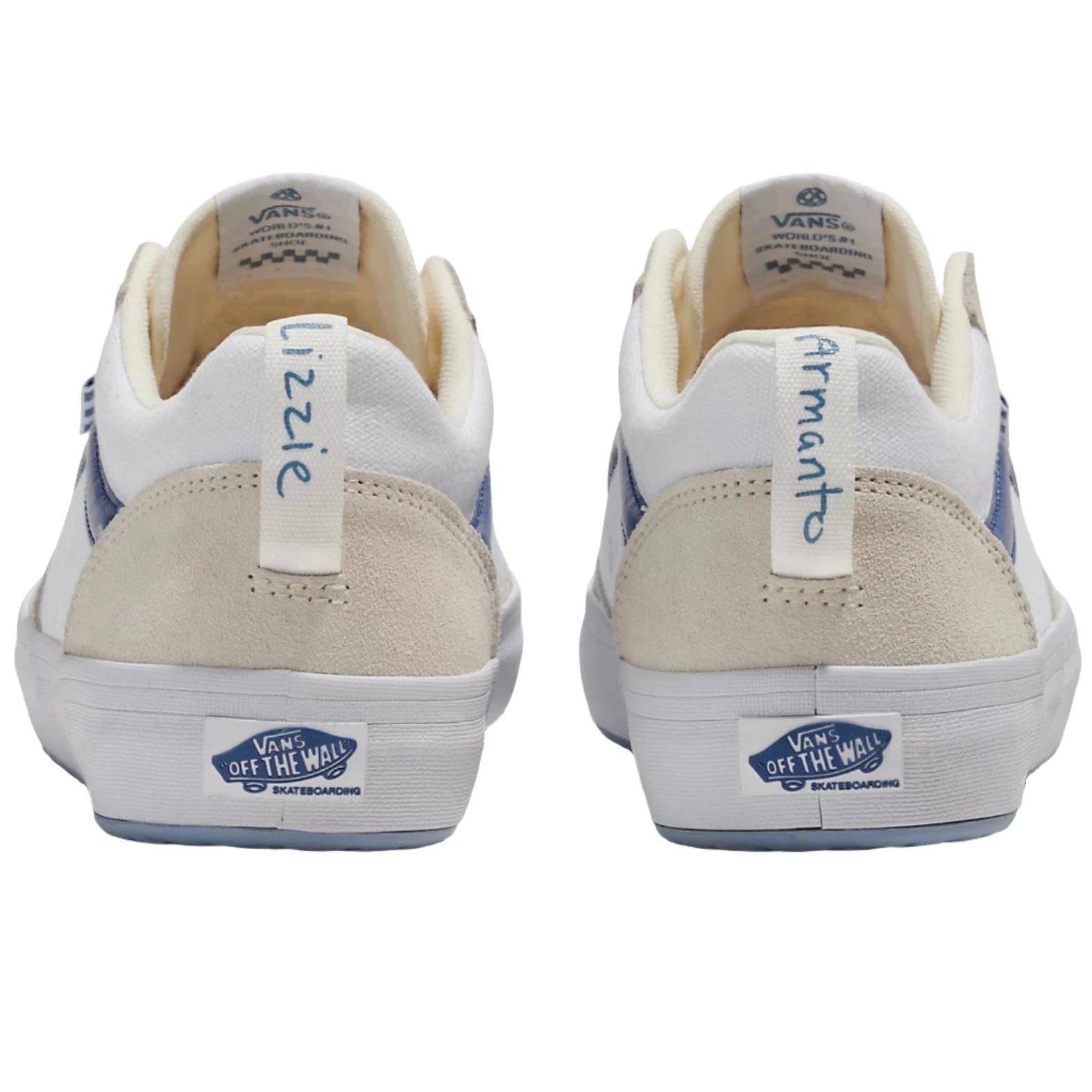 Vans Skate Lizzie Low Sneakers - White & Light Blue Women's Skate Shoes for Casual Wear & Street Style