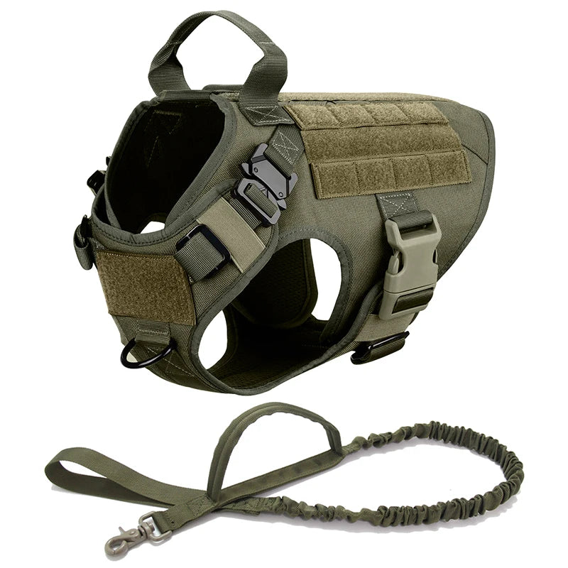 Premium Heavy Duty Tactical No Pull Dog Harness Kit - Adjustable Reflective Vest for Large Dogs - Perfect for Hiking, Training & Outdoor Adventures