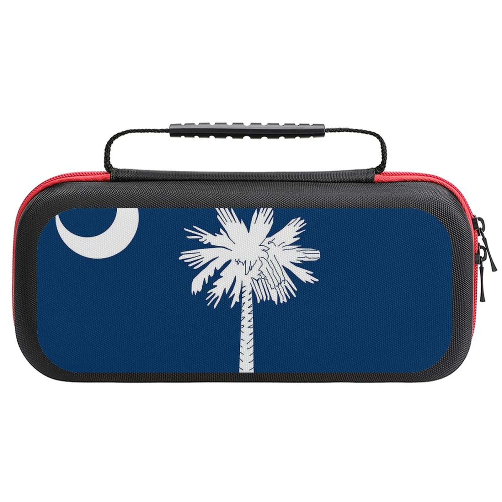 South Carolina State Flag Nintendo Switch Carrying Case - Portable Travel Cover with 20 Game Card Slots | Perfect for Gamers on the Go & Travel Accessories
