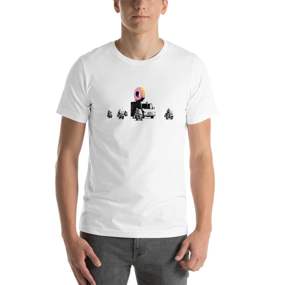 Banksy Donut Cops Graffiti Art Unisex Premium Cotton T-Shirt - Streetwear Fashion & Urban Style Statement