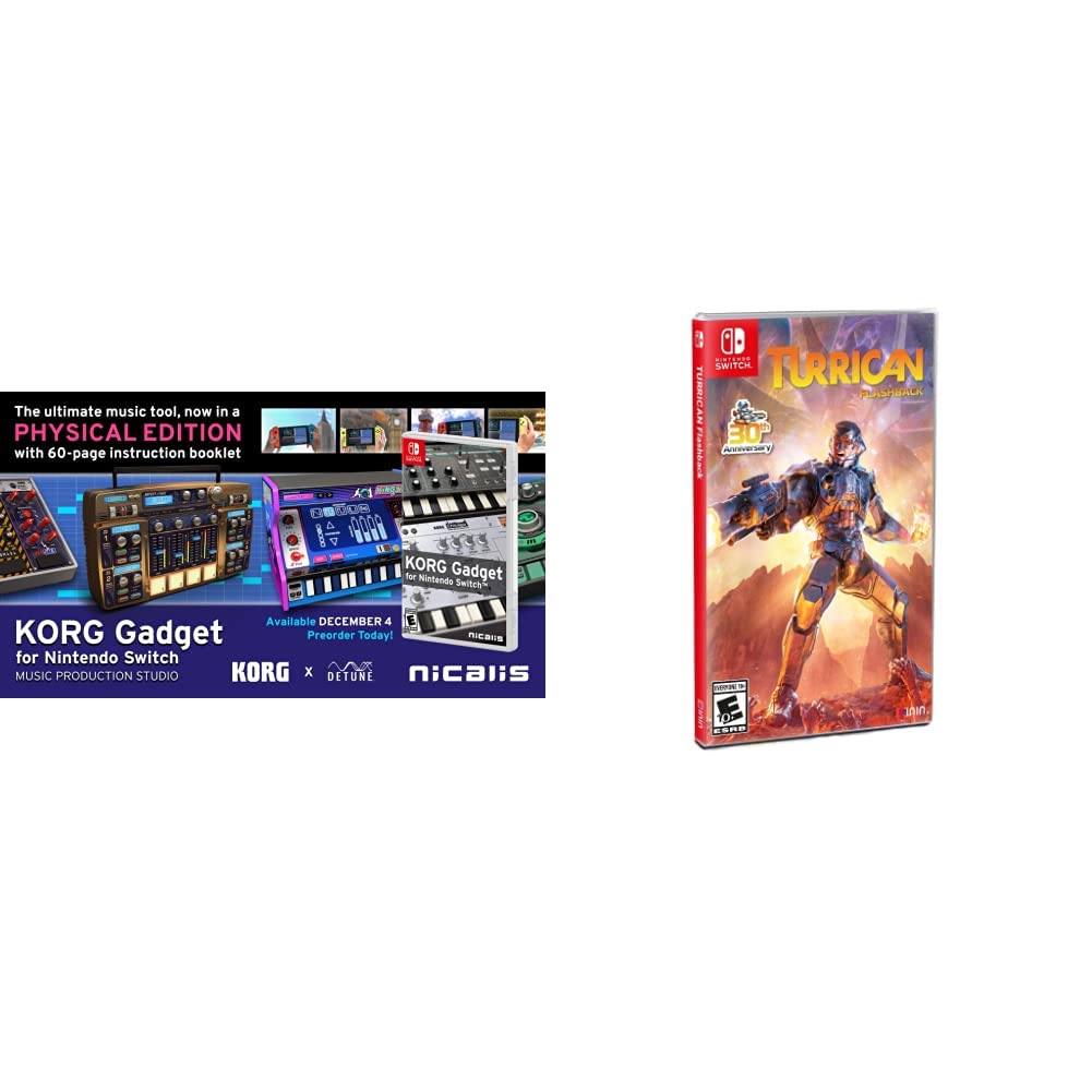 KORG Gadget Music Production Software for Nintendo Switch & Turrican Flashback Retro Game Bundle - Perfect for Music Creation and Classic Gaming on Nintendo Switch