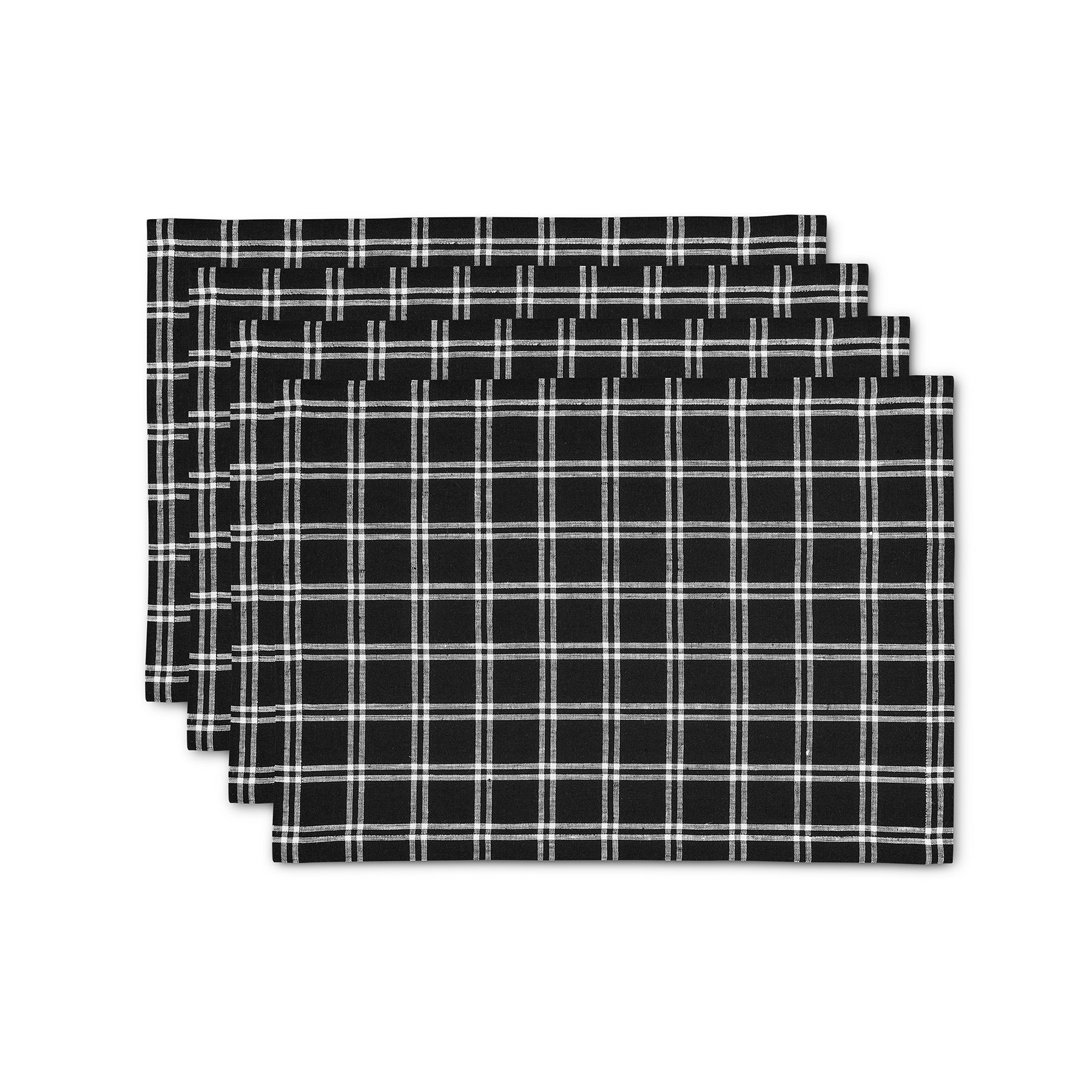 Premium Marseille Plaid Placemats Set of 4 - Waterproof & Heat Resistant Table Mats for Dining, Kitchen, and Holiday Decor - Elegant Farmhouse Style Place Settings for Christmas, Thanksgiving, and Everyday Use