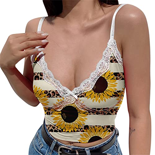 Women's Sleeveless Cropped Camisole Tank Top - V Neck Casual Cami for Summer, Layering, and Everyday Wear (White, Size S)