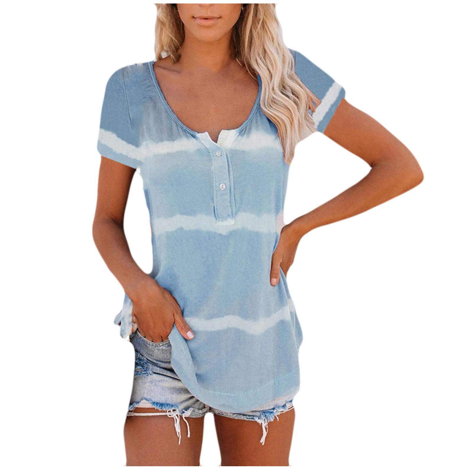 Women's Loose Fit Tunic Tops - Casual 3/4 Bell Sleeve Crewneck Blouse Shirt for Everyday Wear | Perfect for Work, Office & Weekend Outfits