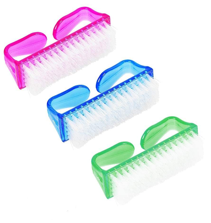 ZemGlam Nail Cleaning Brush Set - 3 Pack Multicolor Fingernail & Toe Cleaner, Pedicure Scrub Brush for Professional Manicure & Foot Care - Perfect for Home Spa, Salon Use & Travel Essentials