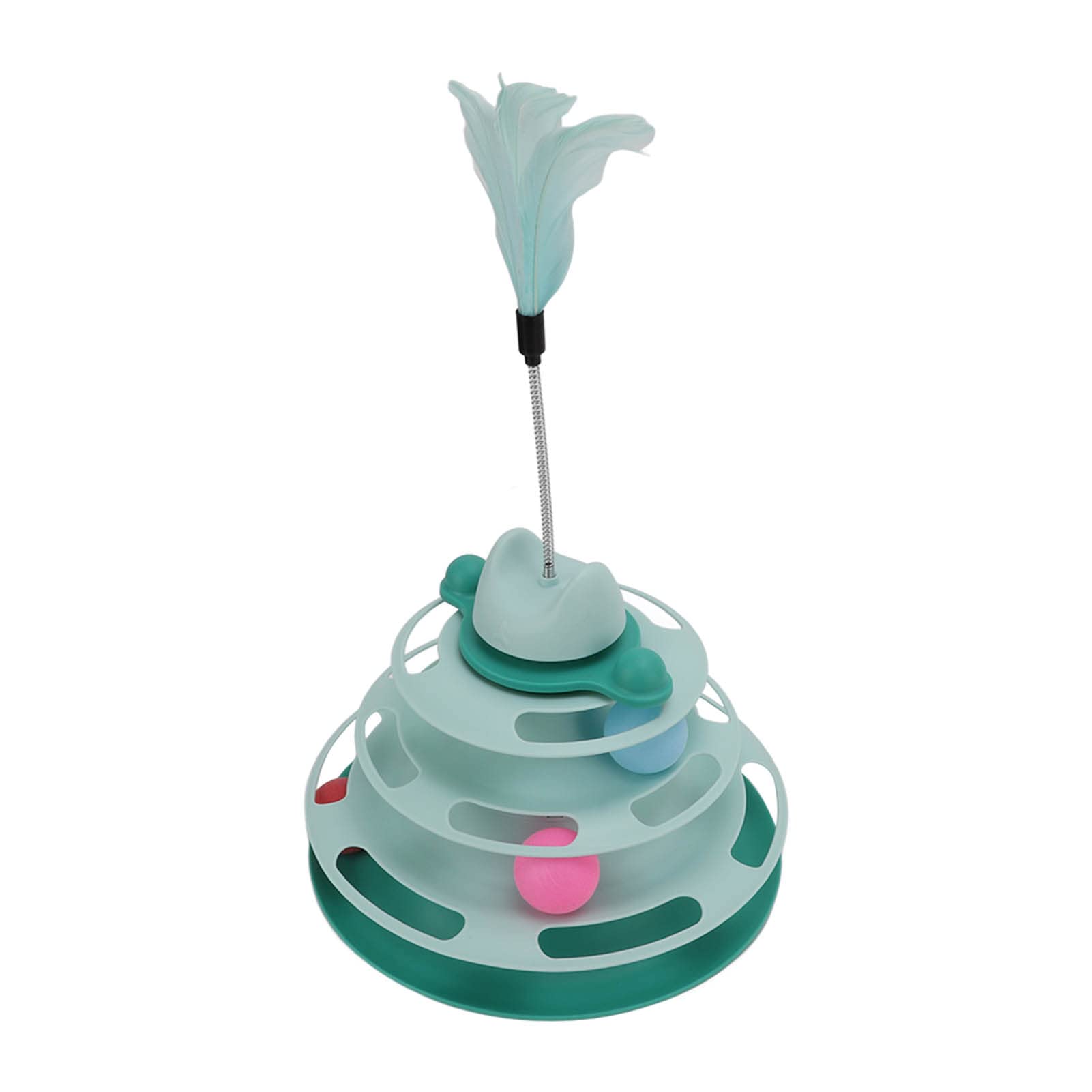 Shanrya Interactive Cat Turntable Toy with Kitten Tower Track - Fun Indoor Play for Kittens & Cats - Perfect for Exercise, Entertainment & Stress Relief