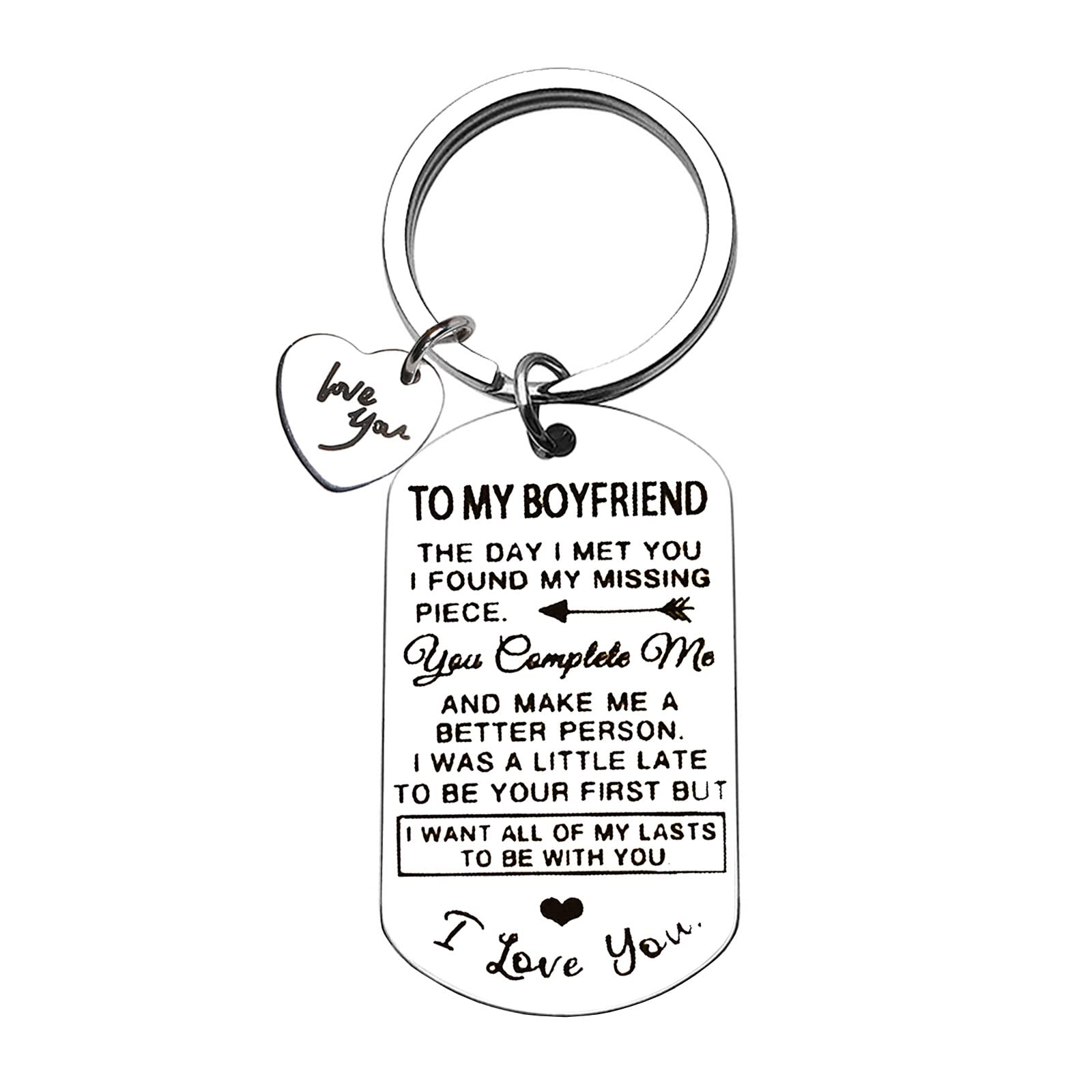 Romantic Valentine's Day Gifts for Boyfriend - Custom Couple Keychains with 'I Love You' Design, Perfect for Anniversaries, Birthdays, and Everyday Carry