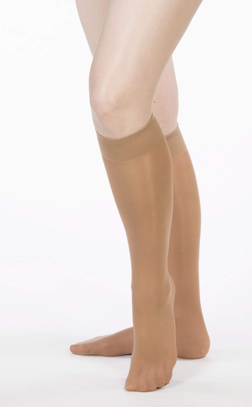 Allegro 15-20 mmHg Compression Socks for Women - Knee High Support Stockings, Closed Toe, Sheer Medical Hose for Varicose Veins & Circulation - Perfect for Nurses, Travel & Everyday Comfort
