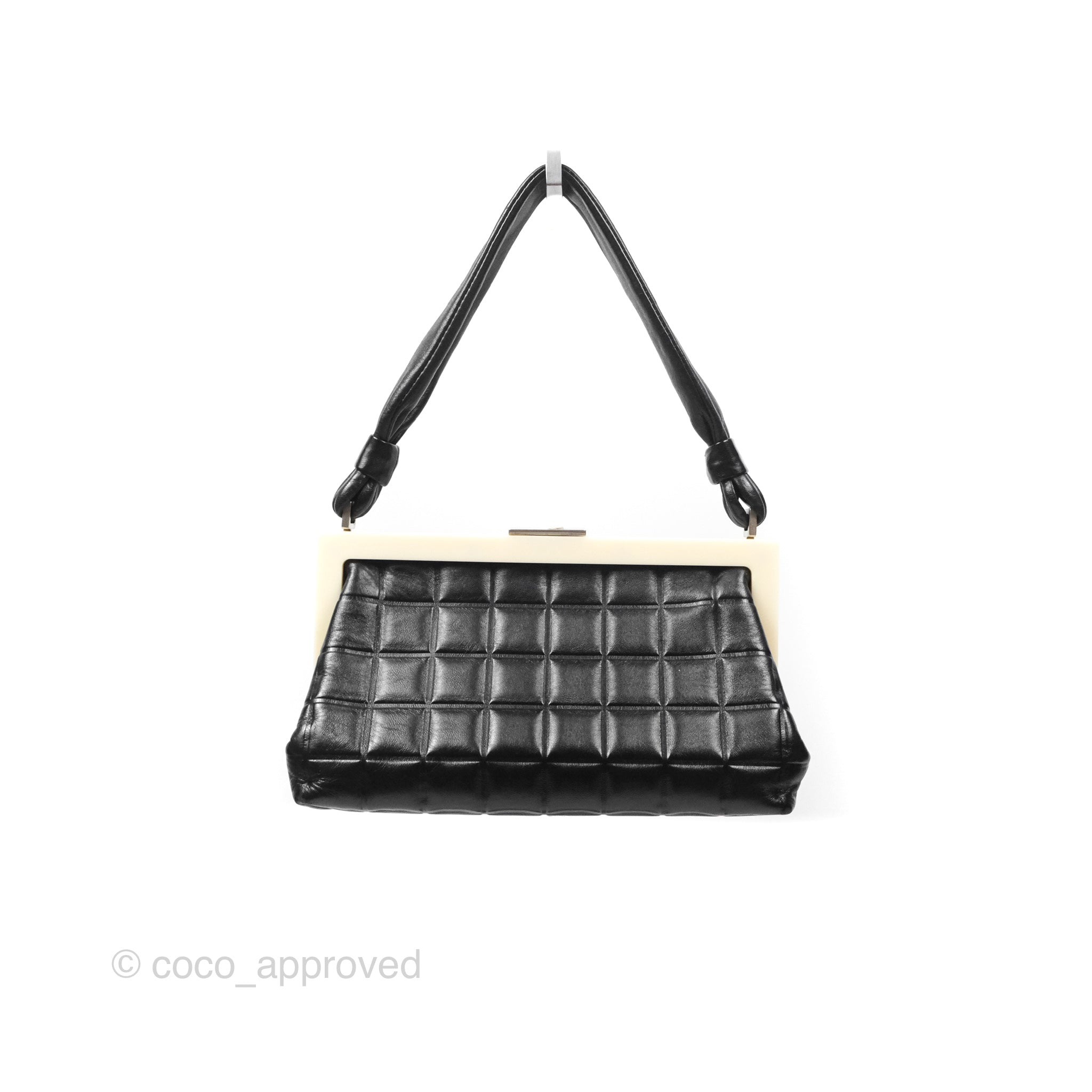 Chanel Choco Bar Shoulder Bag Black Lambskin Leather Crossbody Purse for Women | Luxury Designer Handbag for Date Night & Evening Events