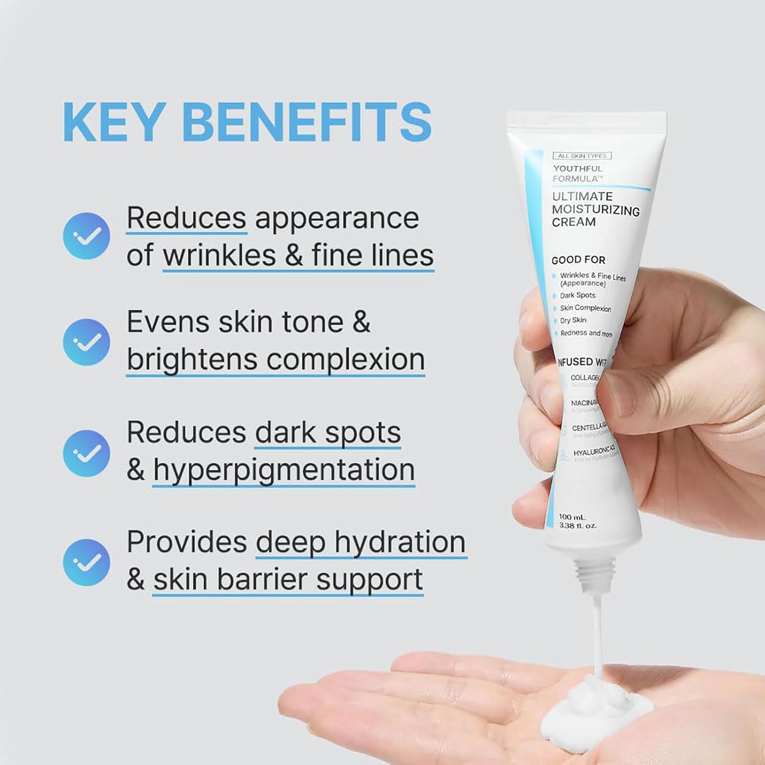 Youthful Formula Ultimate Moisturizing Face Cream - Anti-Aging Hydration for Dry Skin | Day & Night Moisturizer for Youthful Glow - Perfect for Daily Skincare Routine & Anti-Wrinkle Care