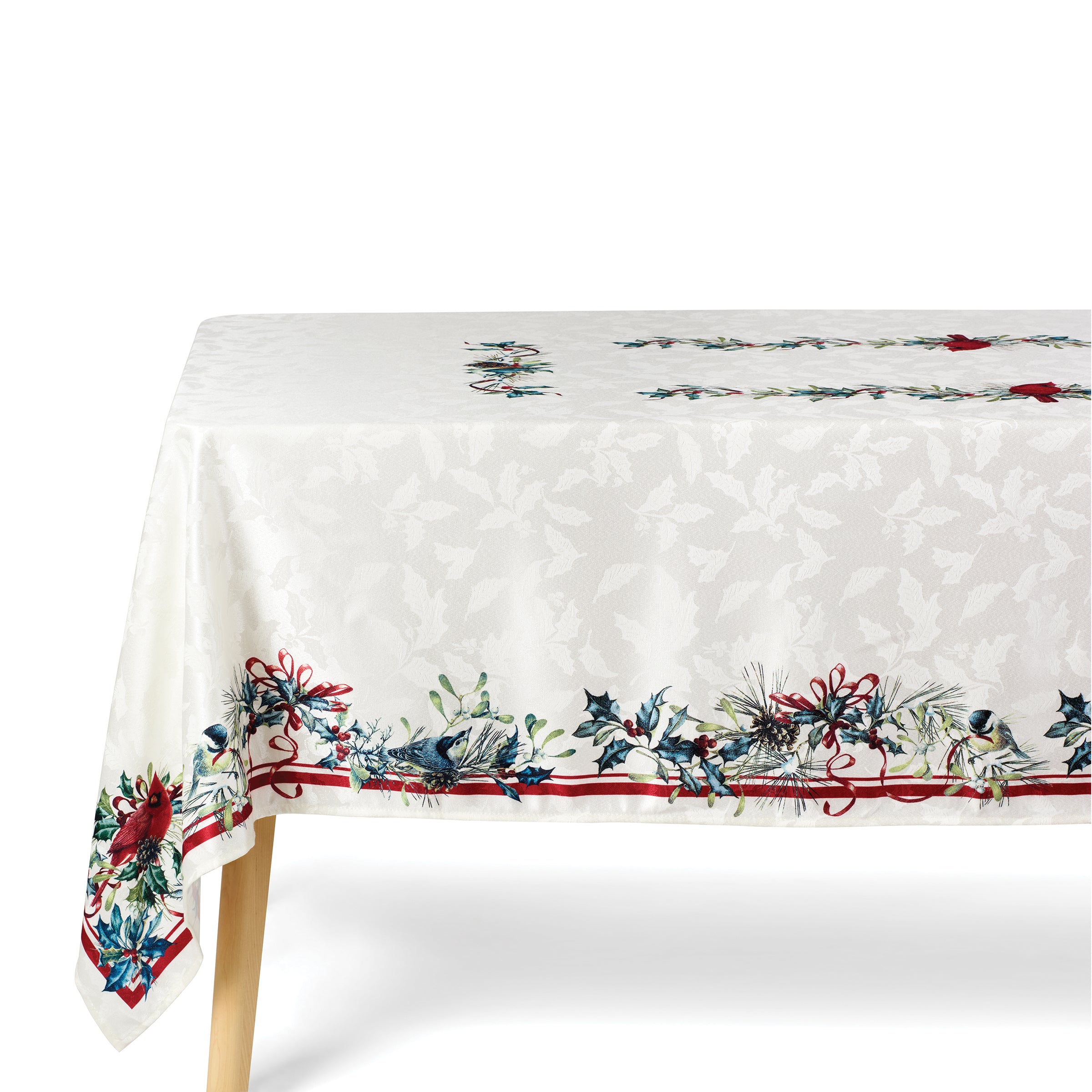 60x102 Holiday Winter Greetings Tablecloth - Festive Dining Decor for Christmas Parties & Seasonal Gatherings