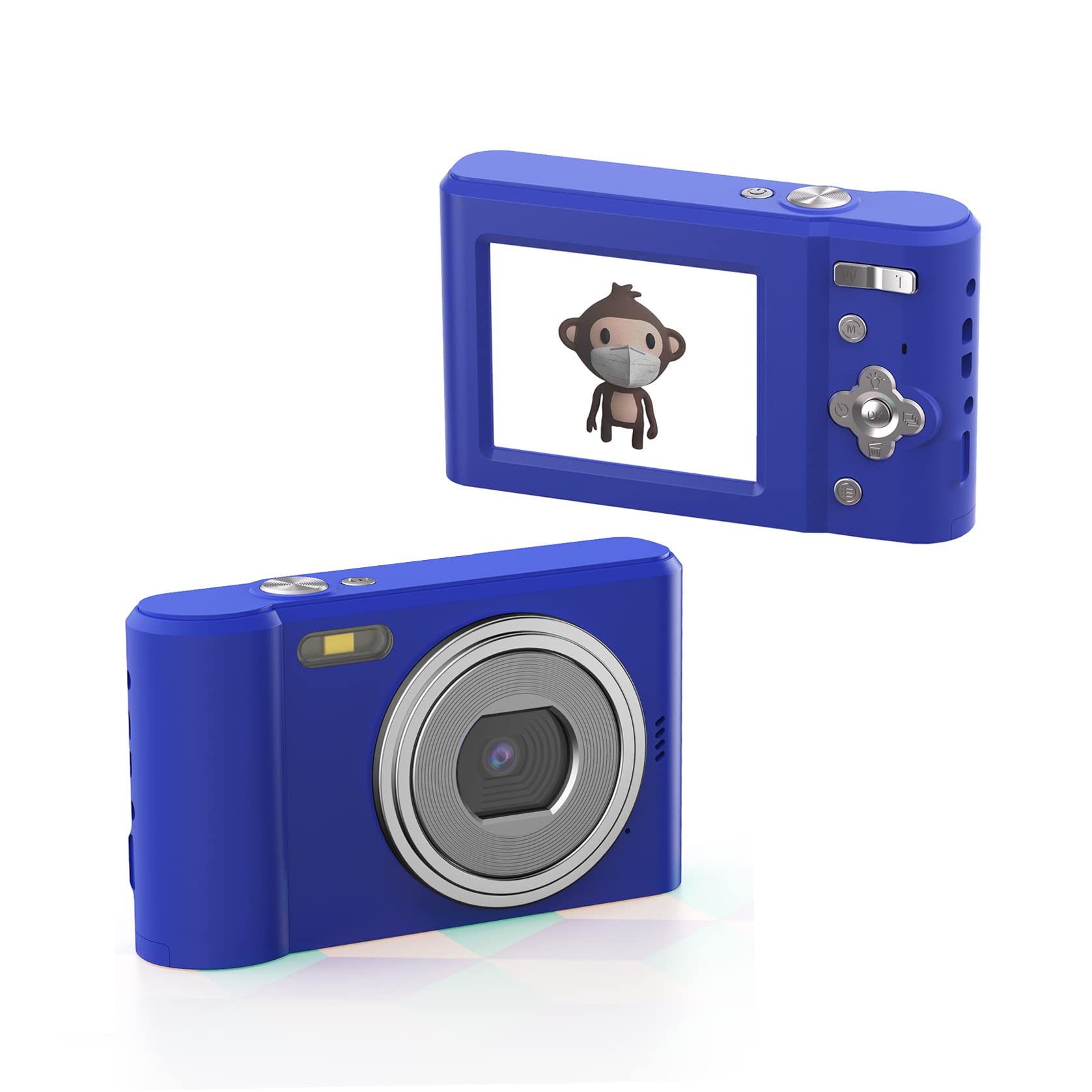 **44MP Kids Digital Camera with 8X Zoom - Full HD 1080P Rechargeable Mini Camera for Boys & Girls, Teens & Students - Perfect for Travel, Birthday Gifts & Outdoor Adventures (Pink/Blue)**