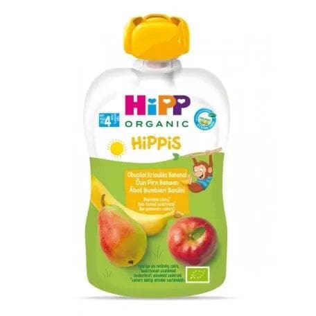 Organic HiPP Baby Food Puree - Apple, Pear & Banana Blend 100g (8520) | Healthy Snack for Infants & Toddlers | Perfect for On-the-Go Feeding & Travel (EXP:06/18/26)