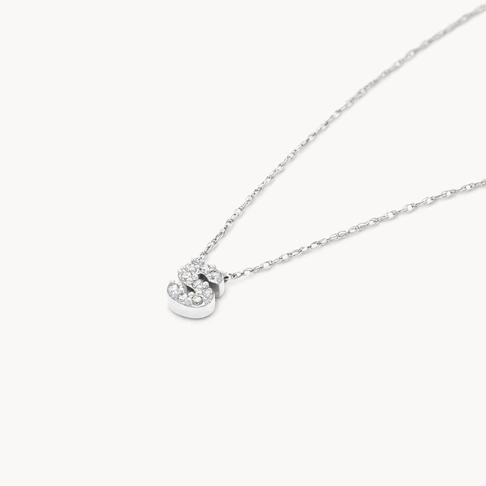 Diamond Letter S Necklace - Sterling Silver Initial Pendant for Women - Perfect for Gifts, Birthdays, Anniversaries & Everyday Elegance