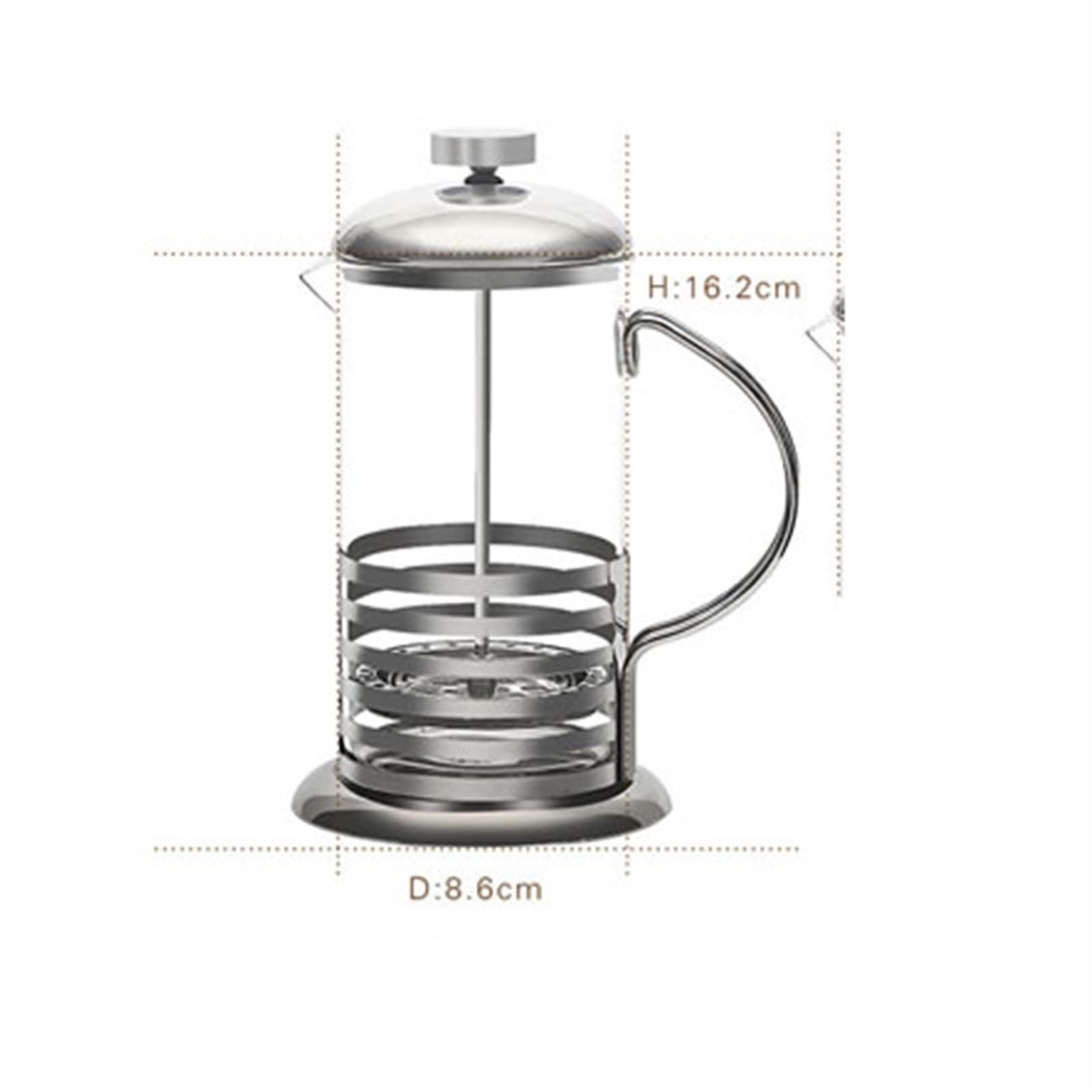 Stainless Steel Coffee Percolator & Tea Pot - 8 Cup Durable Coffee Press with Plunger for Home, Office, and Camping Use