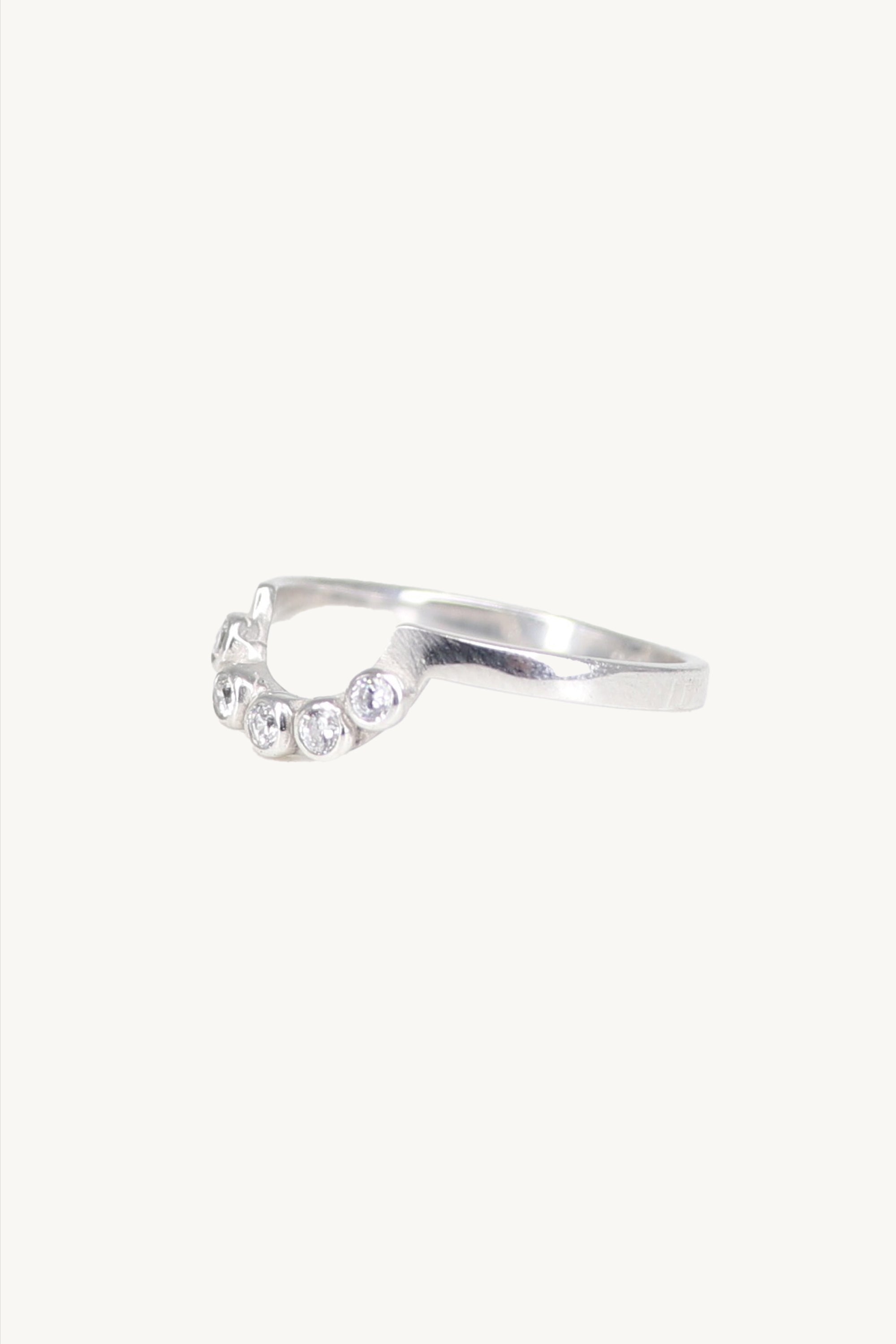 Elegant White Gold Tiara Ring for Women - Perfect for Weddings, Prom & Special Occasions