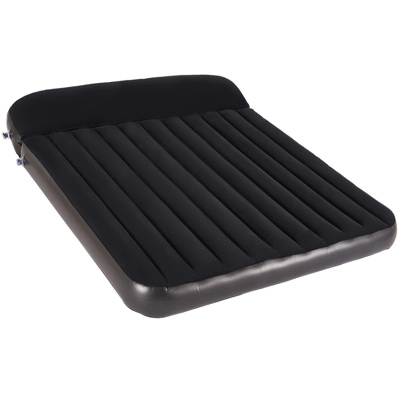 Queen Size Air Mattress with Built-in Pump - Inflatable Bed for Home & Travel, Portable Blow Up Mattress with Pillow - Perfect for Guests, Camping & Emergency Use (Black)
