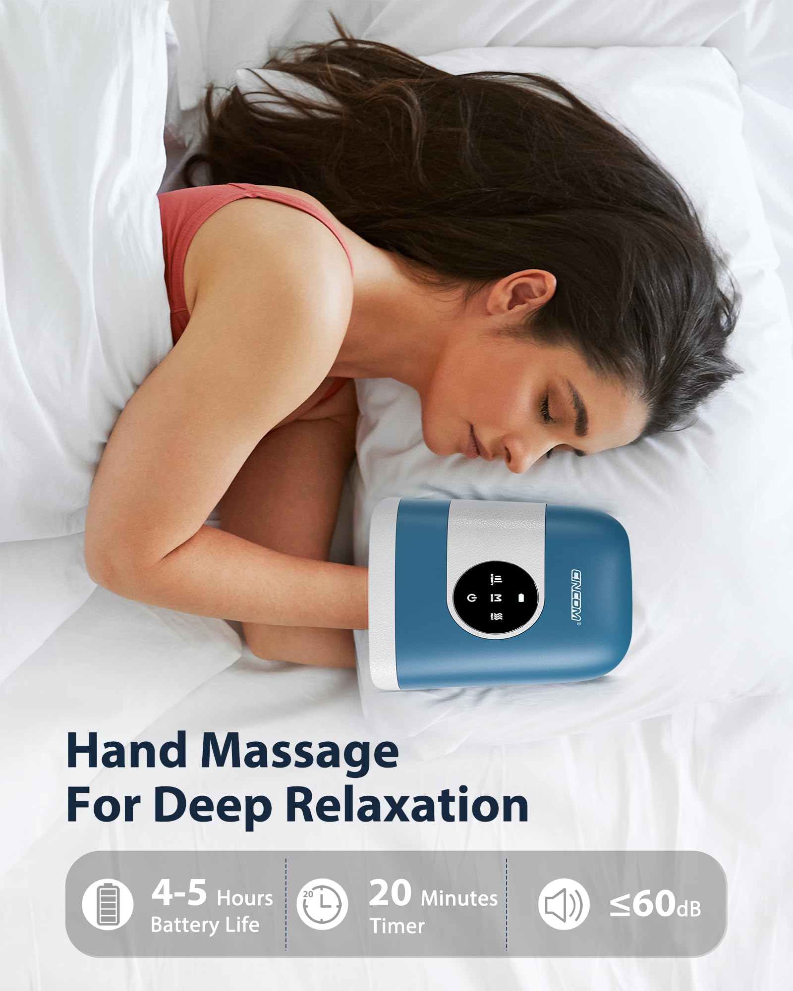 Upgraded Cordless Hand Massager with Heat & Compression - Rechargeable Therapy for Arthritis, Carpal Tunnel & Pain Relief - Perfect Gift for Women, Men & Seniors - FSA/HSA Eligible - Use at Home, Office or Travel