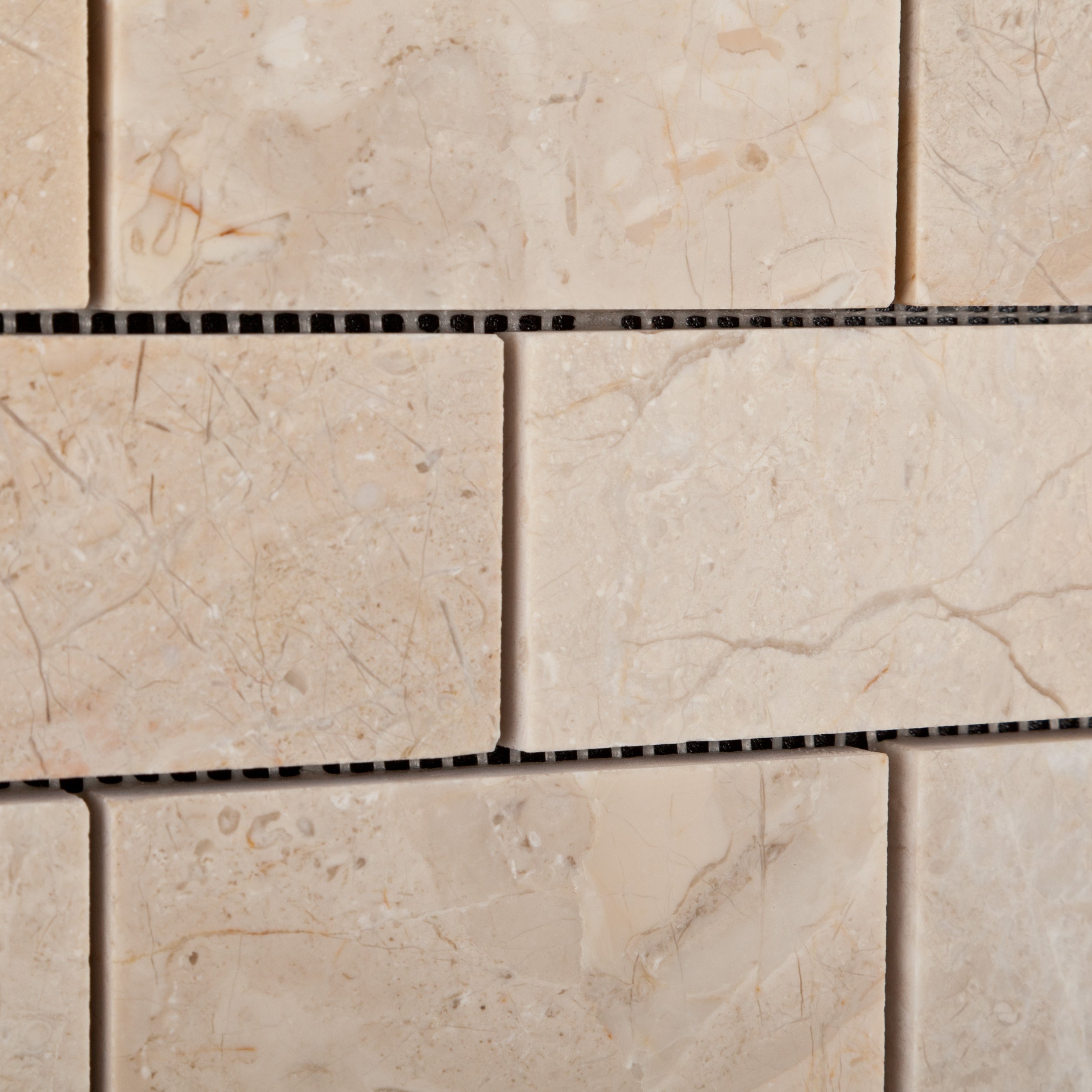 Bursa Beige/Sandy Beige Marble 2x4 Polished Brick Mosaic Tile - Box of 5 Sheets (10 sq ft) - Premium Wall & Floor Tile for Kitchen Backsplash, Bathroom, Shower, and Fireplace