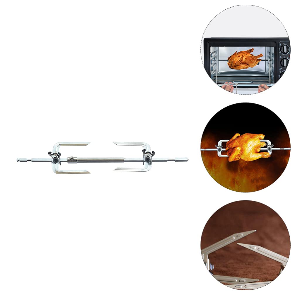 KESYOO Universal Rotating Air Fryer Fork - Replacement Rotisserie Skewer & Vertical Grill Spit Rod for BBQ, Electric Motor Rotisserie | Perfect for Grilling Chicken, Meat, Kebabs & Vegetables at Home or Outdoor Barbecues