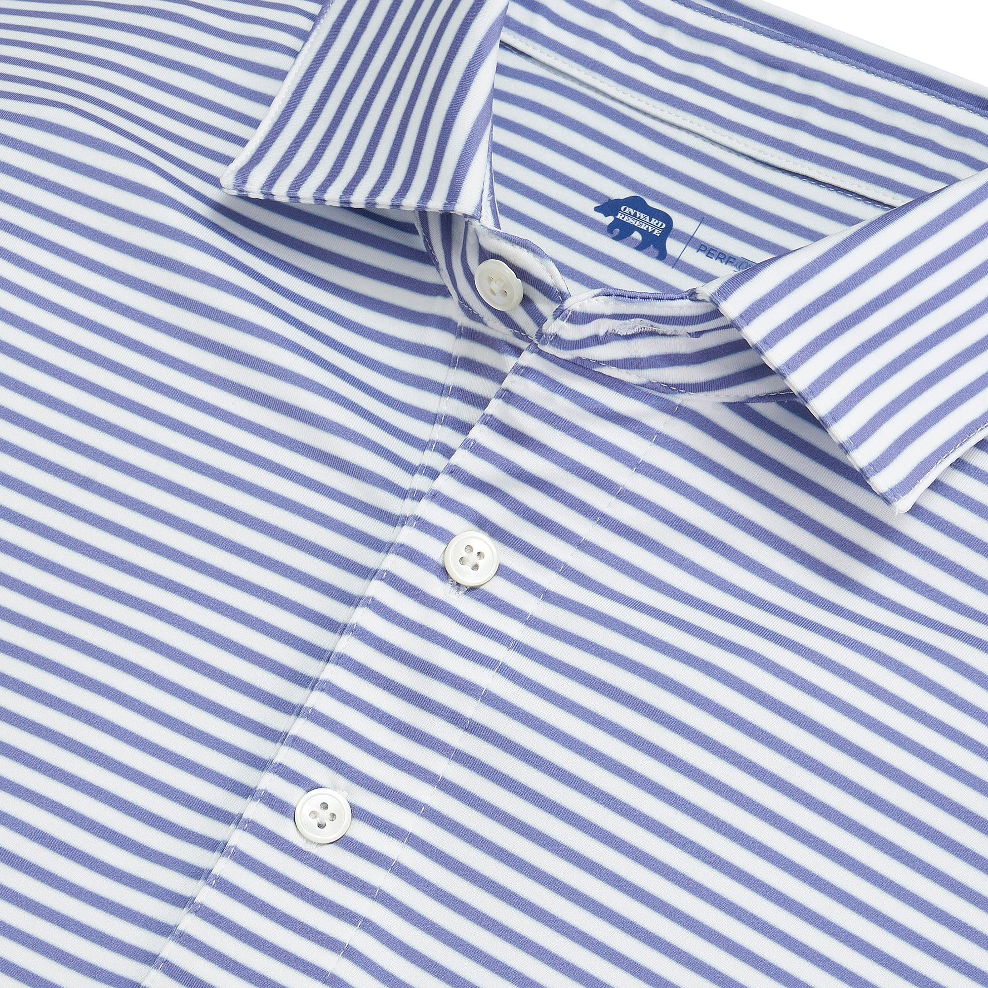 Mulligan Stripe Performance Polo Shirt for Men - Moisture-Wicking & Breathable Golf & Tennis Apparel - Perfect for Sports, Work & Casual Wear