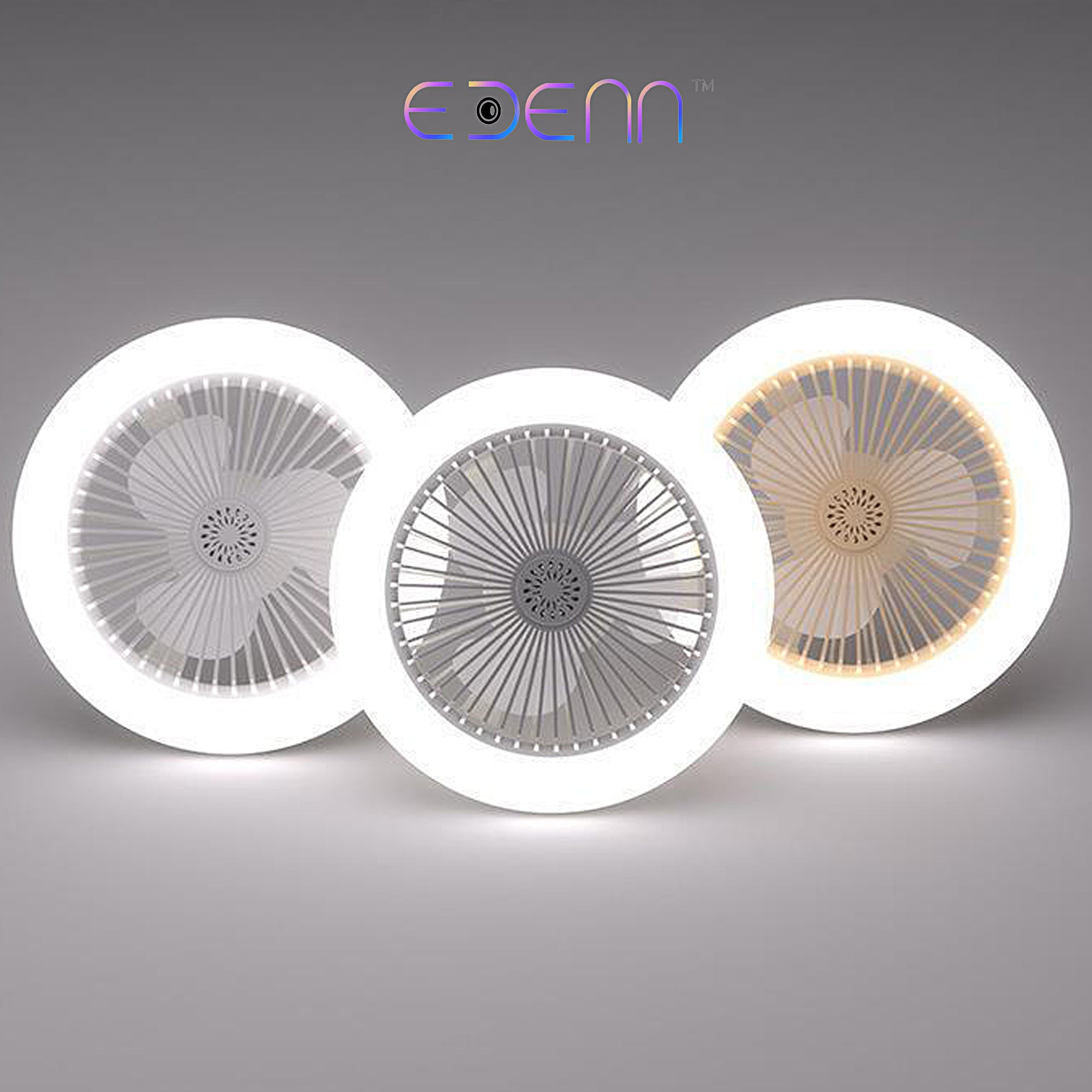 EDENN AERO LITE 2-in-1 USB Rechargeable LED Light & Cooling Fan - Portable Desk Fan for Home, Office, Camping, and Outdoor Use