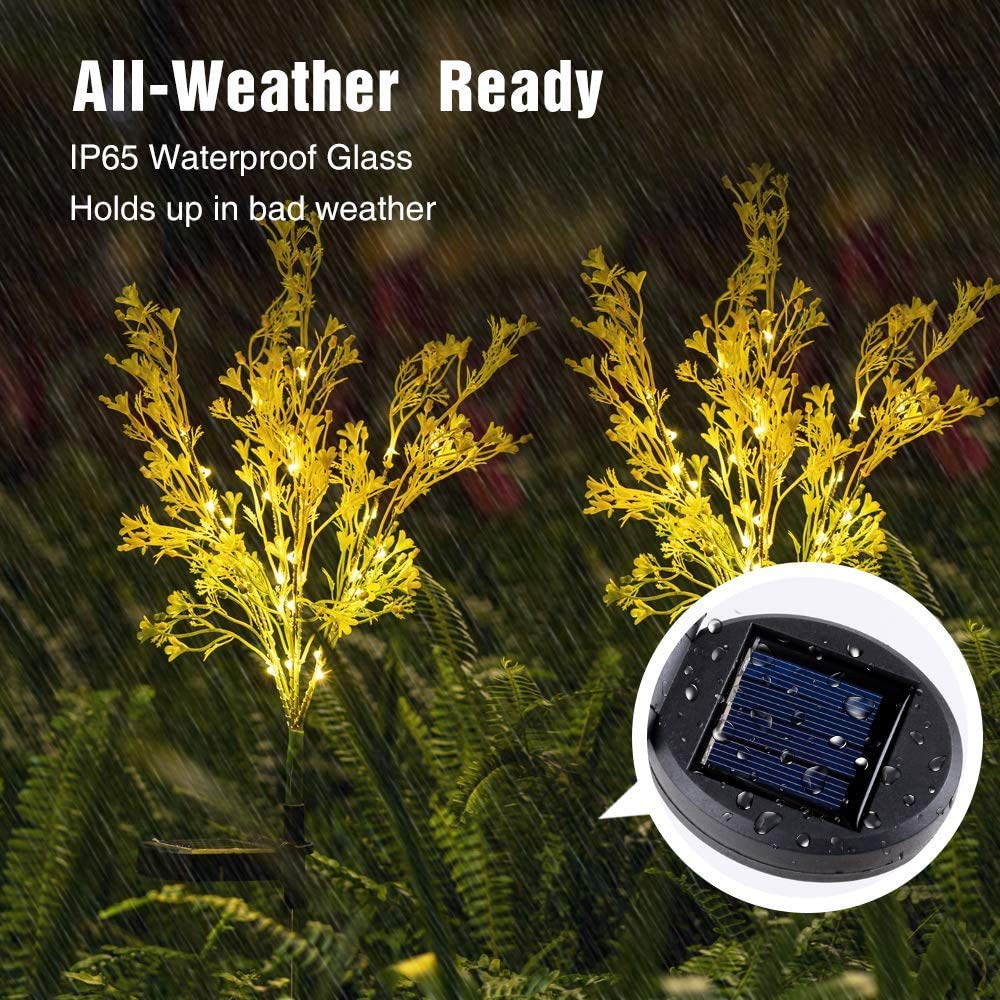 2 Pack Solar Garden Lights Outdoor - Waterproof Flower Solar Lights for Yard, Patio, Lawn & Pathway Decoration (Canola Flower Design) | Perfect for Backyard, Garden, Walkway & Landscape Lighting at Night