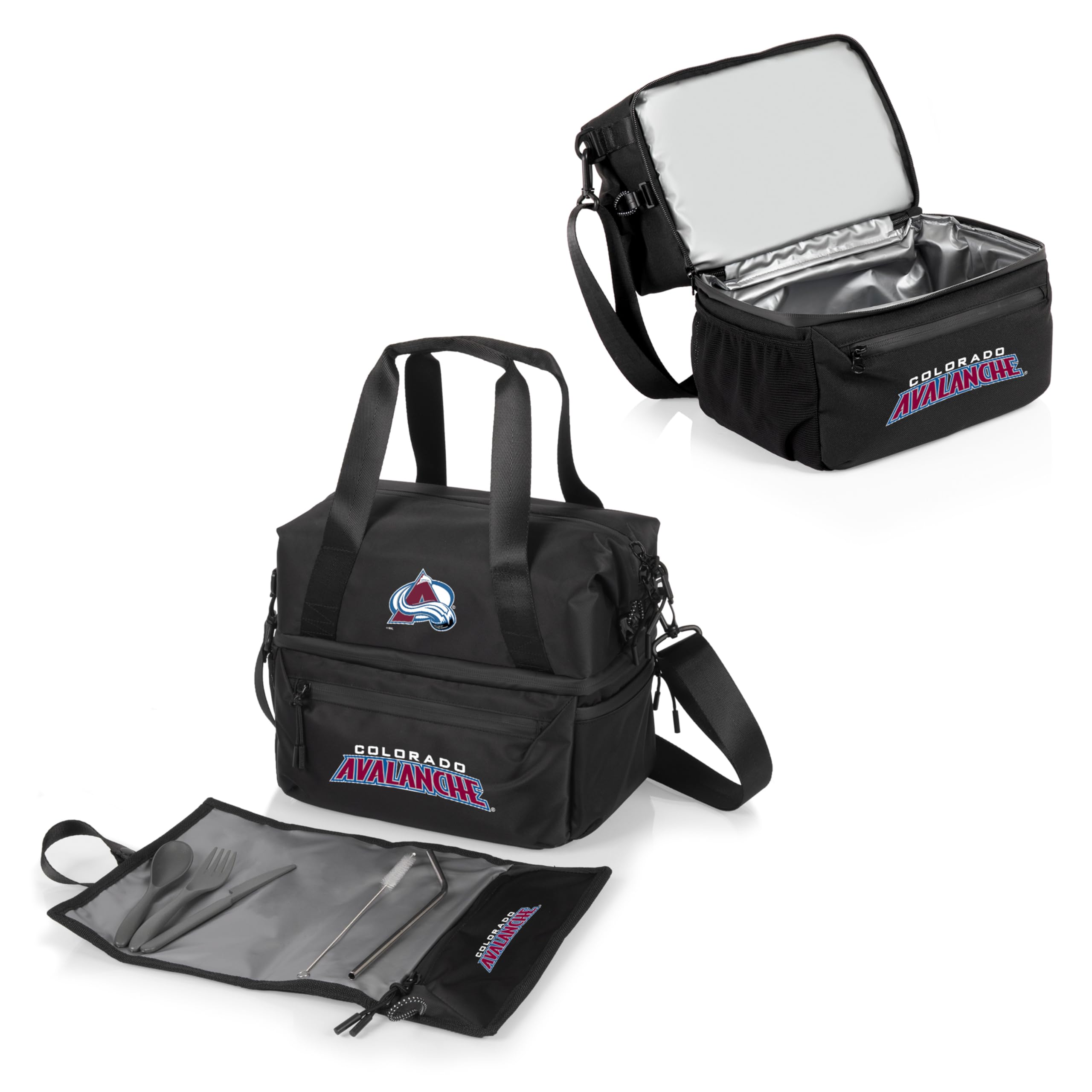 PICNIC TIME NHL Tarana Insulated Lunch Bag Cooler with Utensils - Eco-Friendly Recycled Material Lunch Box & Picnic Set - Perfect for Work, School, Camping & Outdoor Activities