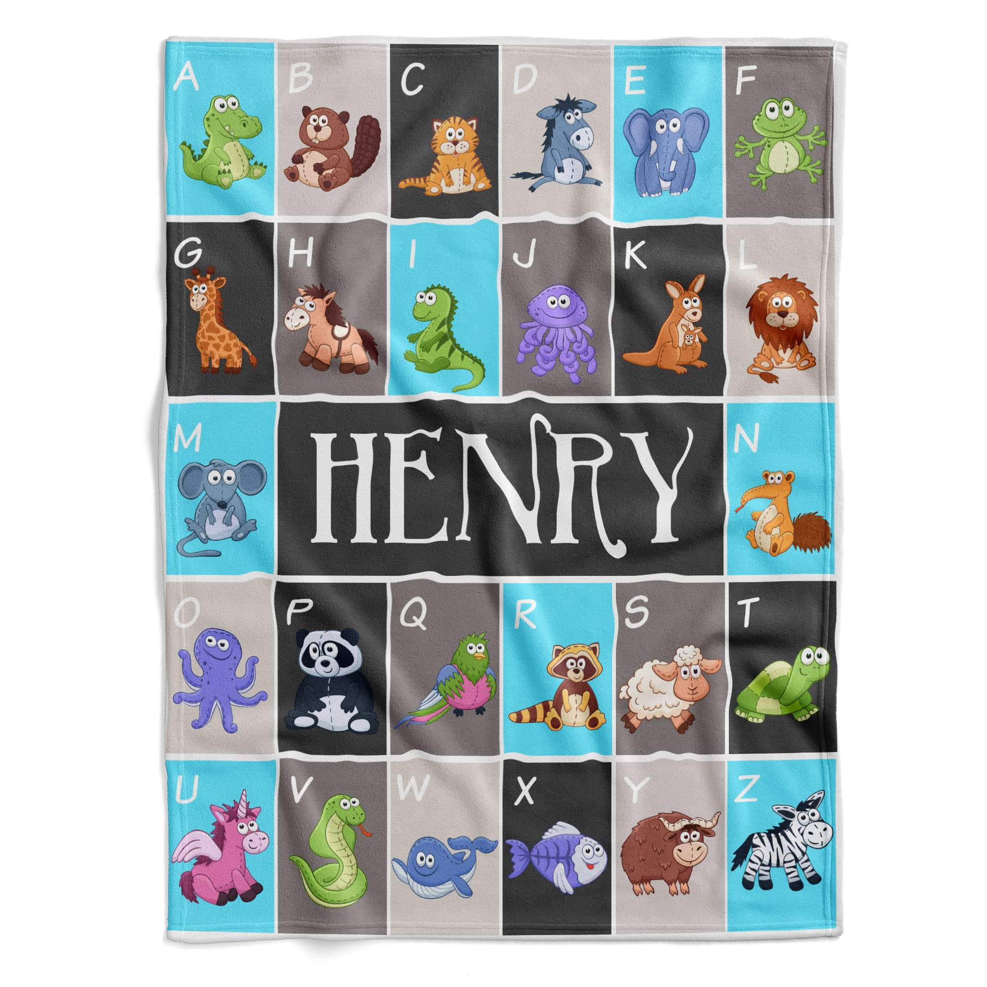 Personalized Safari Baby Blanket with Name - Jungle Animal Nursery Blanket for Boys & Girls - Soft Swaddle Blanket for Newborns - Perfect for Jungle Theme Nursery Decor, Baby Showers & Photo Props