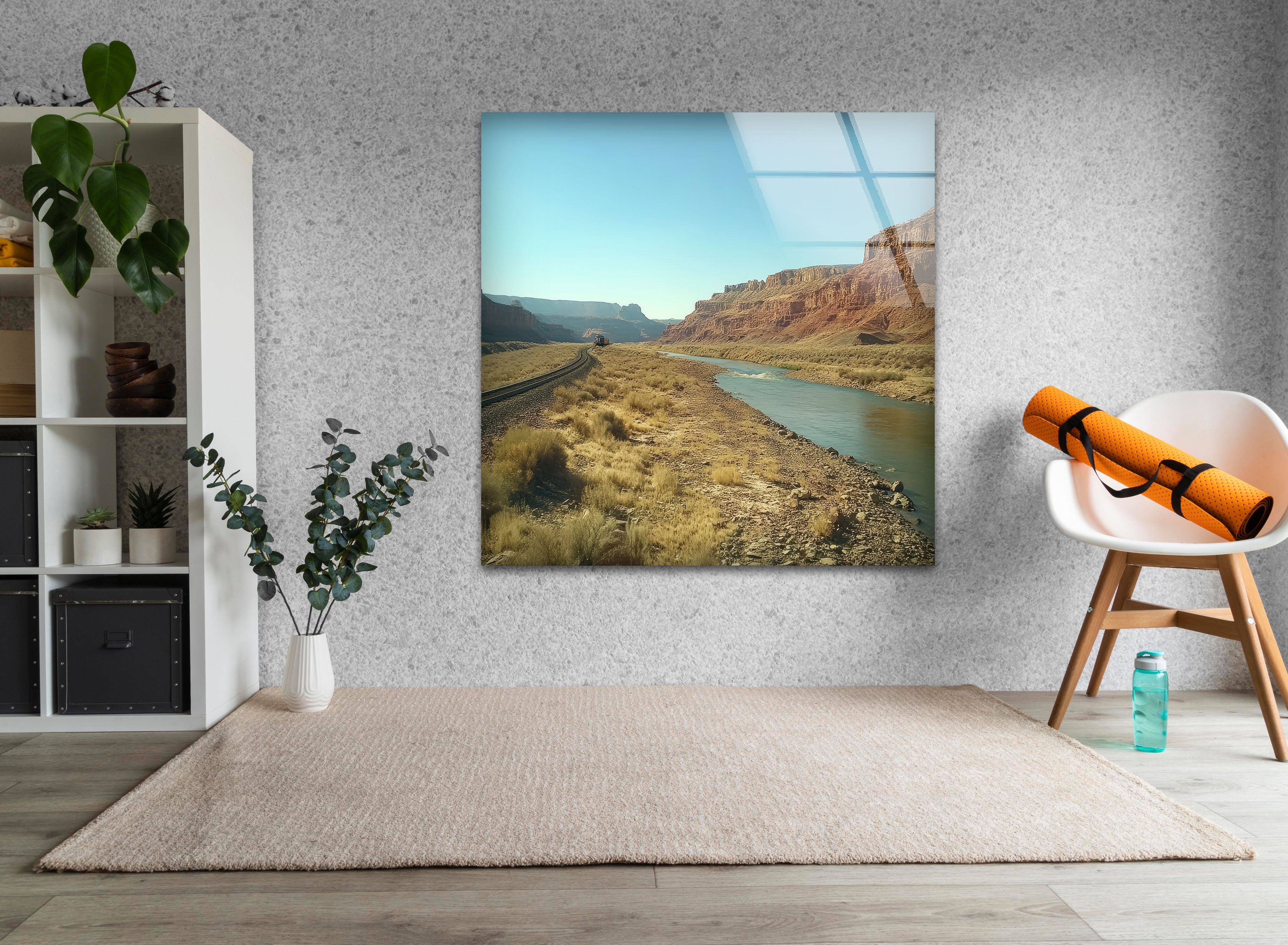 Stunning Utah Mountains Glass Wall Art - Handcrafted Landscape Decor for Living Room, Bedroom & Office | Perfect Gift for Nature Lovers