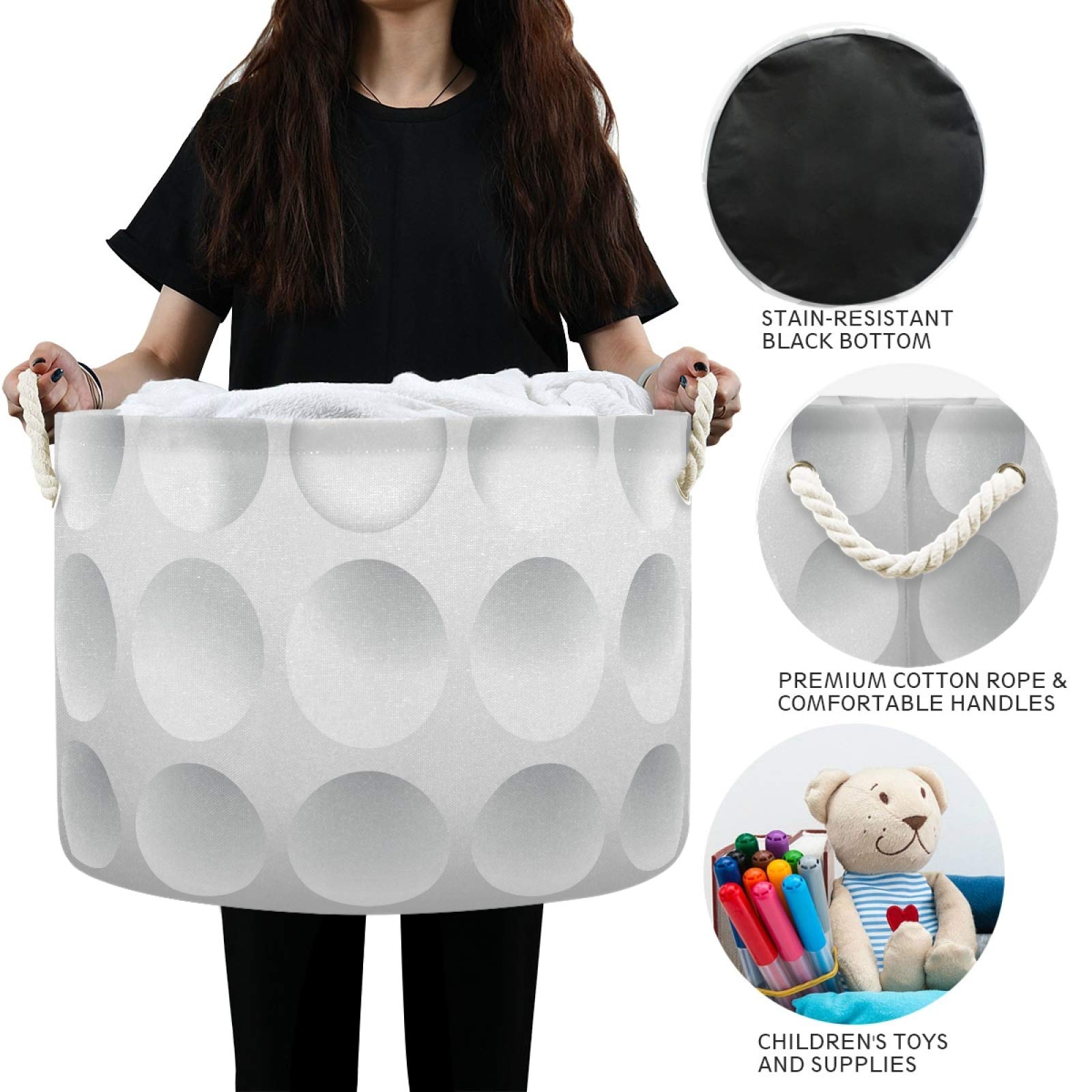 Waterproof Collapsible Storage Basket - Golf Ball Laundry Hamper & Baby Nursery Organizer with Handles for Bathroom, Toys & Clothes | Portable Foldable Bin for Sports Gear, Home Organization & Travel Use